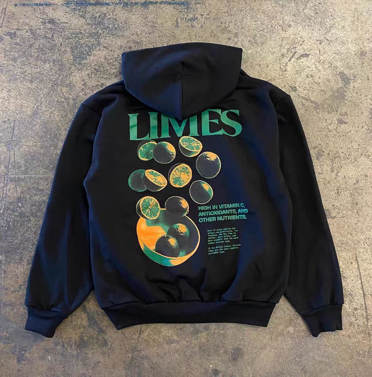 Vintage Black street washed retro lemon print hoodie y2k Size US M / EU 48-50 / 2 - 1 Thumbnail