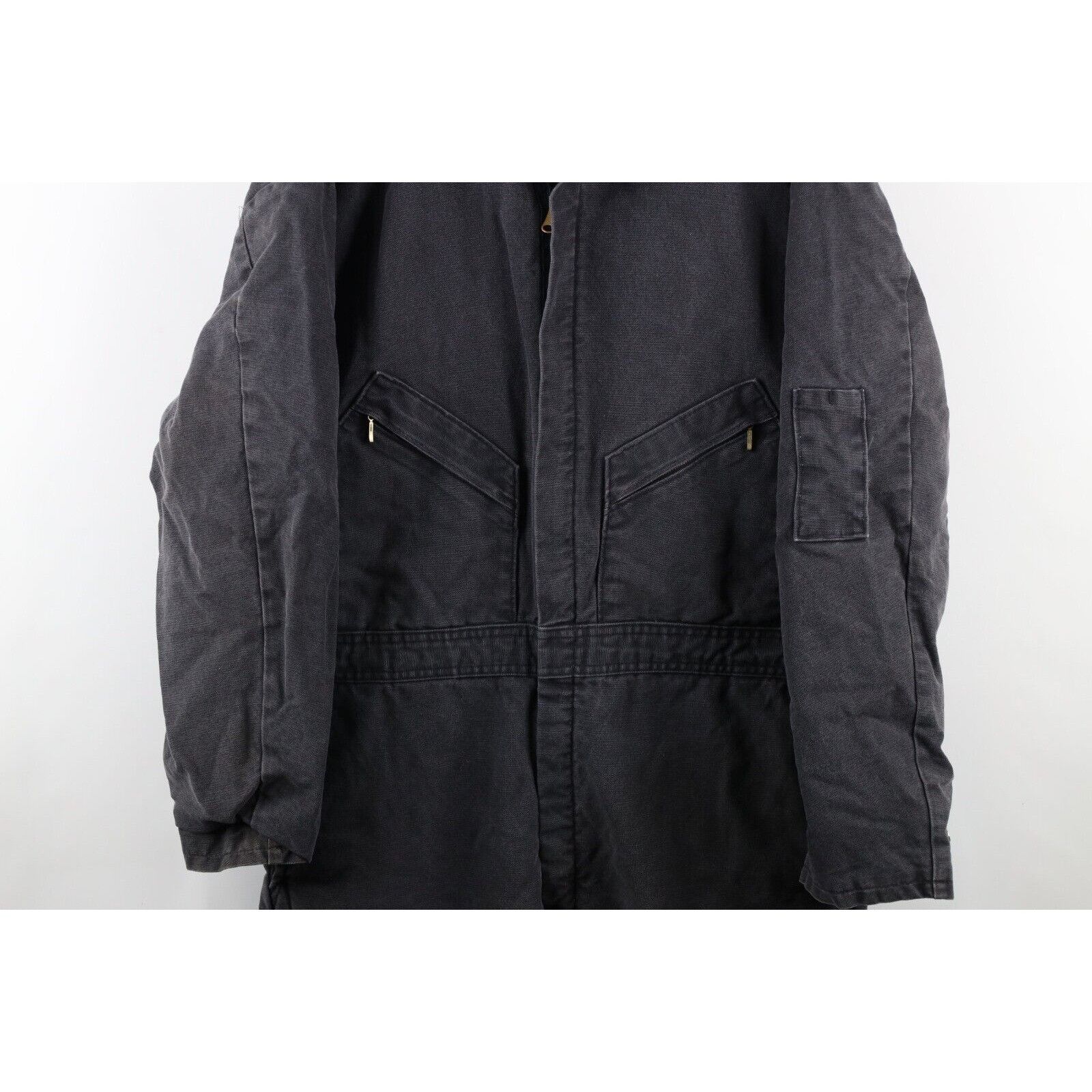 Vintage × Walls Vintage 90s Walls Distressed Quilted Denim Coveralls Size US L / EU 52-54 / 3 - 3 Thumbnail