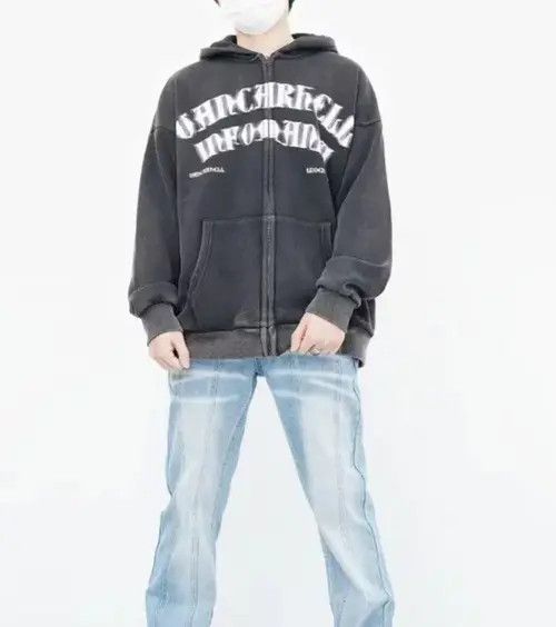 Japanese Brand Mayumi x Kouno Face Graphic Bleached Full Zip Hoodie Size US L / EU 52-54 / 3 - 3 Thumbnail
