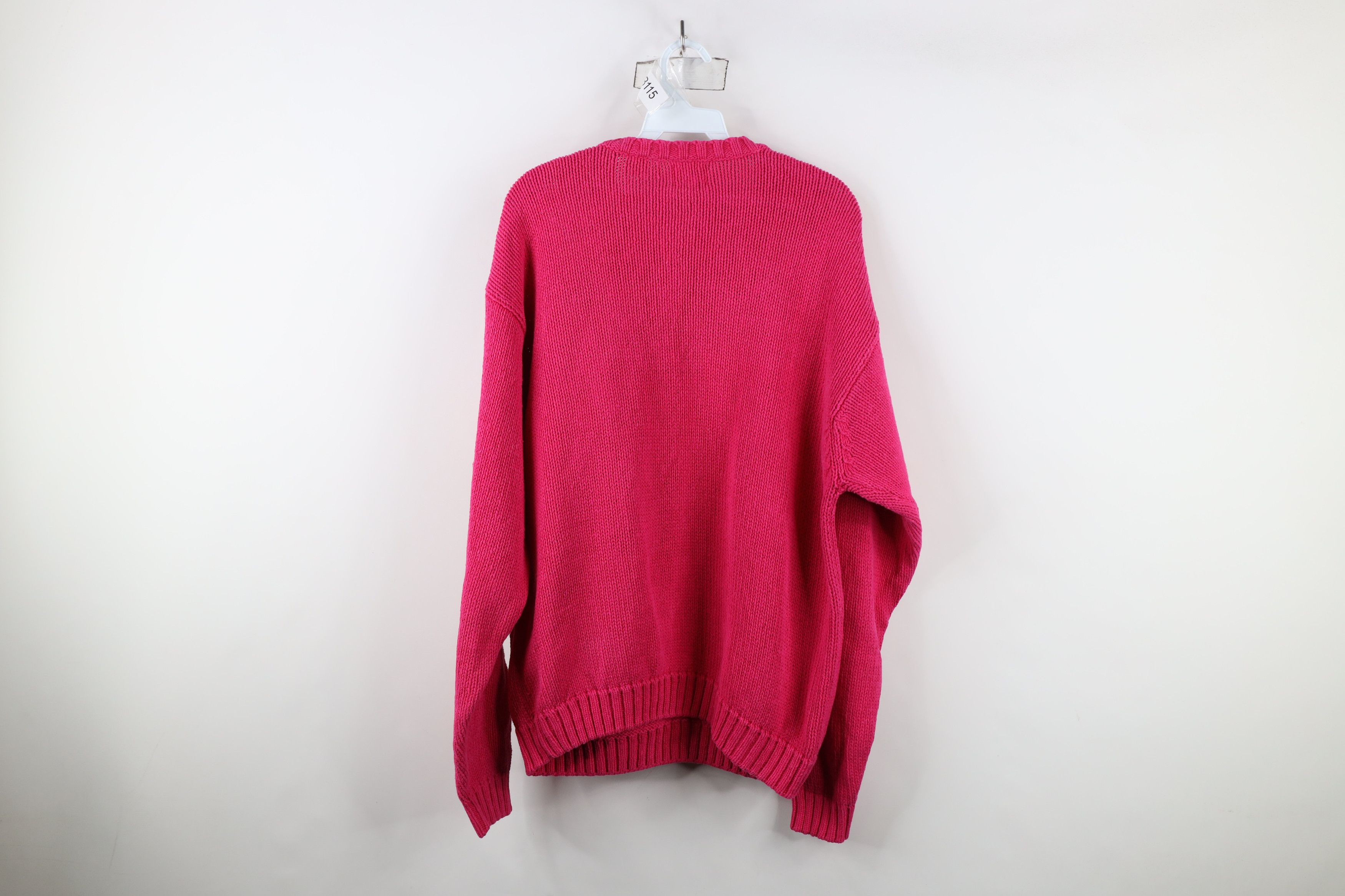 Gap × Vintage Vintage 90s Gap Heavy Cotton Knit Crewneck Sweater Pink Size US M / EU 48-50 / 2 - 7 Thumbnail