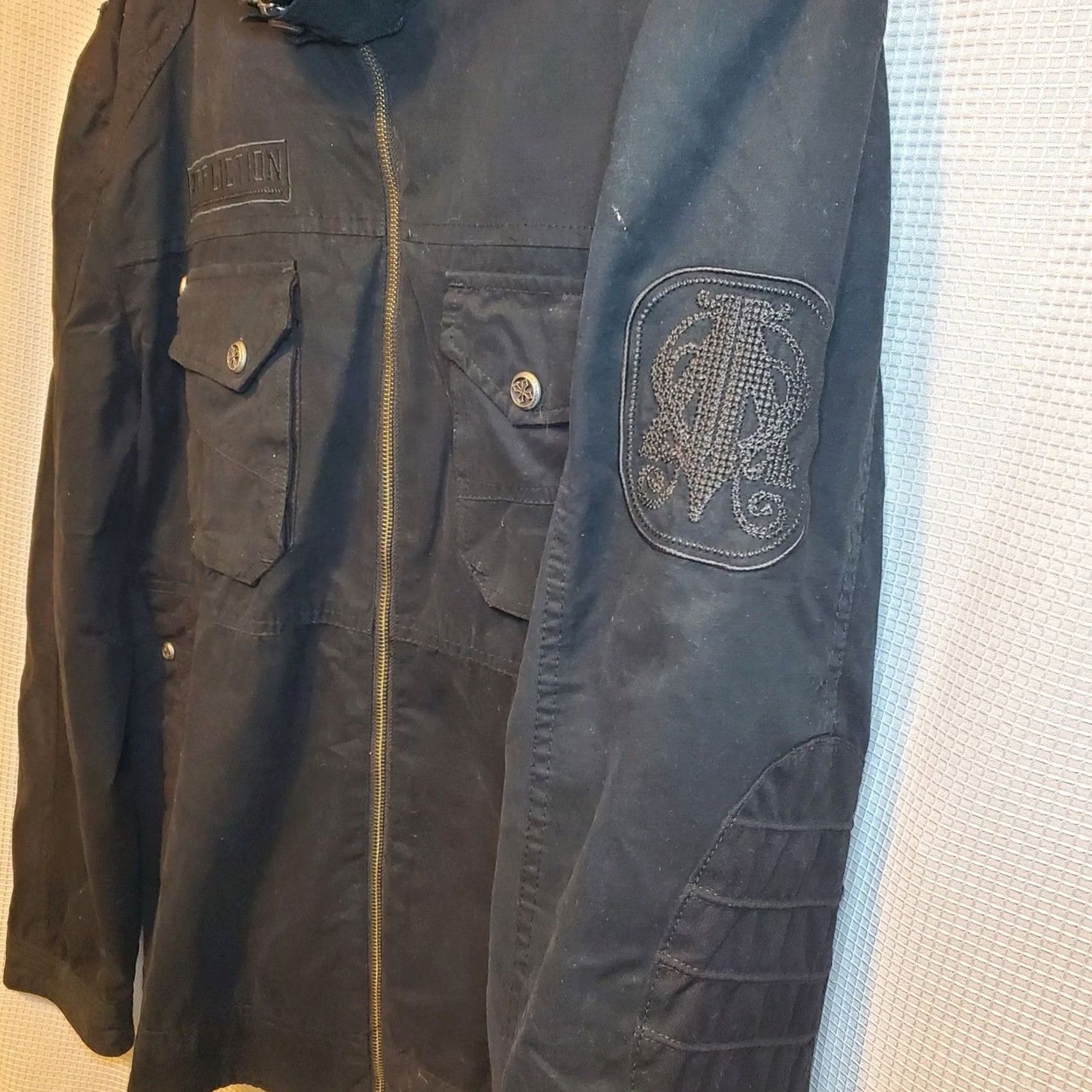 Affliction VINTAGE Affliction Jacket 2XL Black Embroidered Premium Enemy Line 90s Y2K Full Zip Biker Streetwear Casual Mens Size US XXL / EU 58 / 5 - 6 Thumbnail