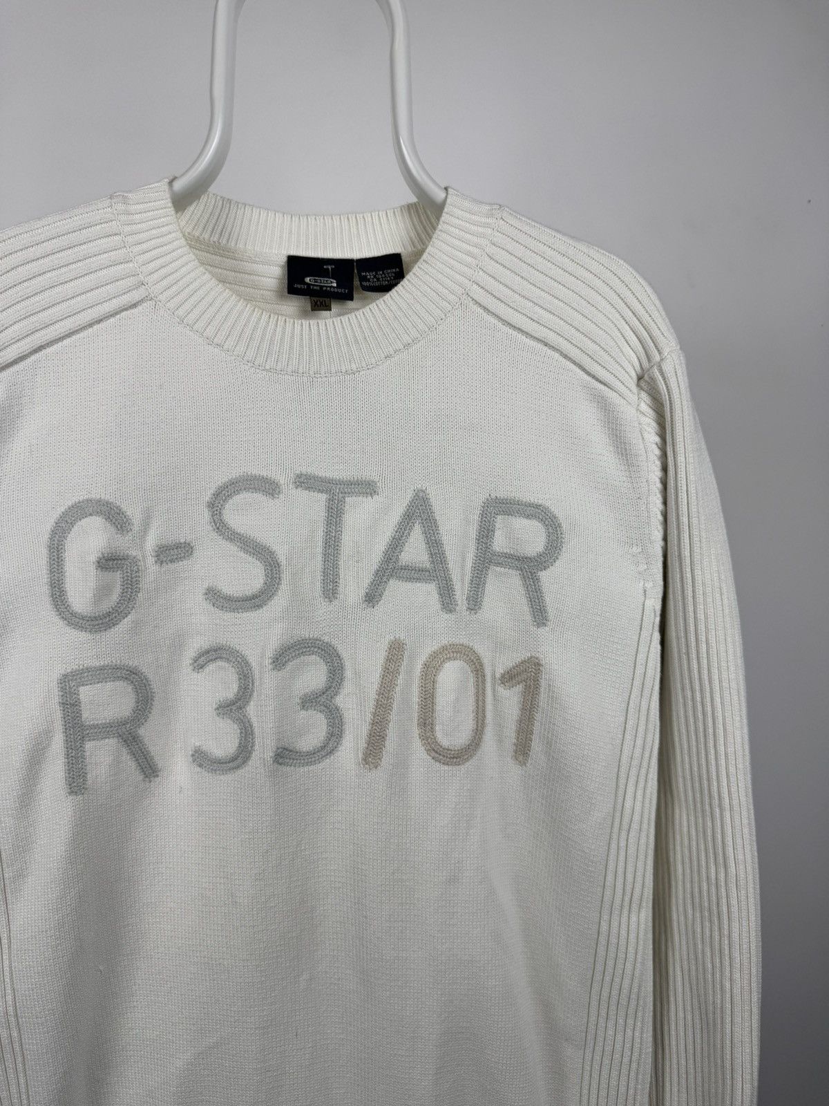 G-Star G -Star Big Logo Cotton Jumper Parker R 01 Knit L/S Size US XXL / EU 58 / 5 - 2 Thumbnail