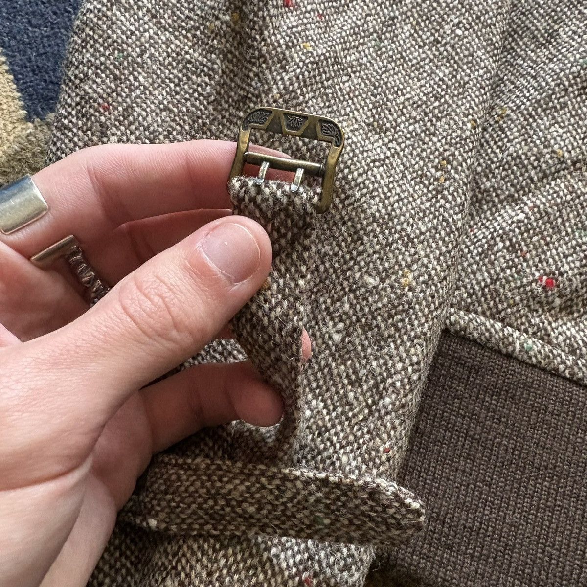 RRL Ralph Lauren Vintage 90s RRL Tweed Speckled Bomber Flap Pocket Boxy Crop Size US XXL / EU 58 / 5 - 2 Thumbnail