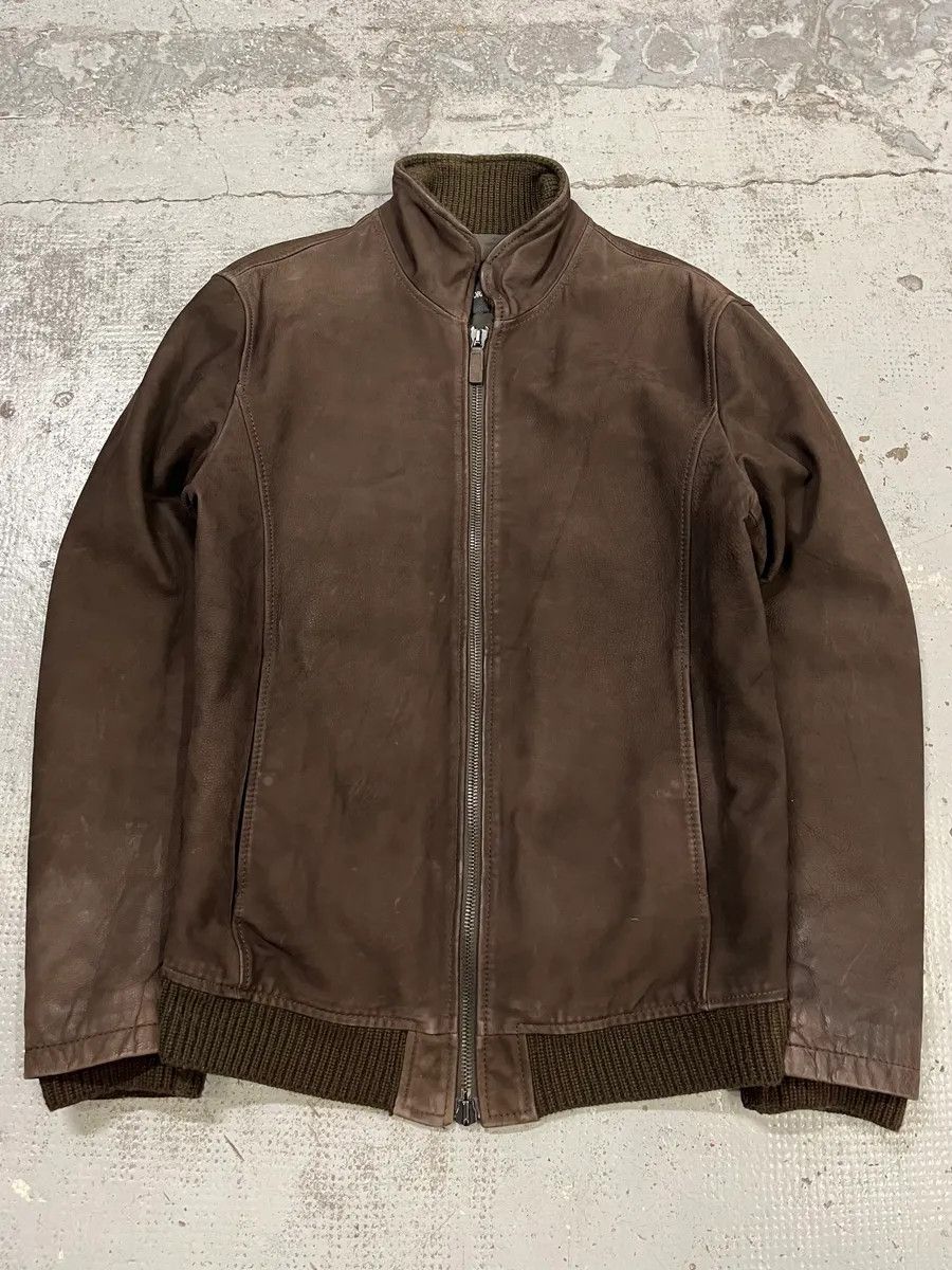 Emporio Armani AW2012 Emporio Armani Brown Leather Jacket Size US L / EU 52-54 / 3 - 1 Thumbnail