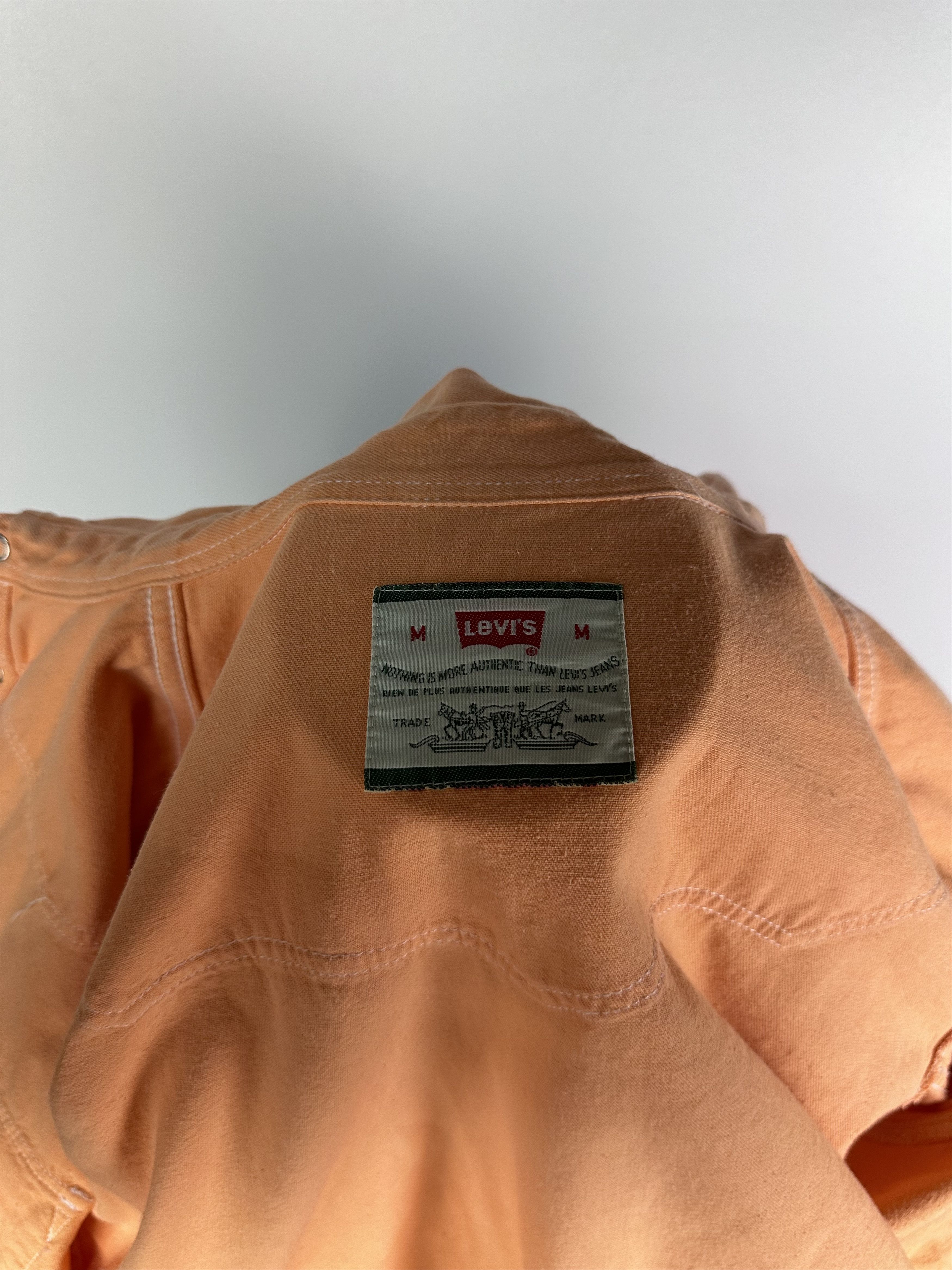 Levi's × Vintage Vintage Levi's Denim Shirt Button Down Orange Men's Size M Size US M / EU 48-50 / 2 - 9 Thumbnail