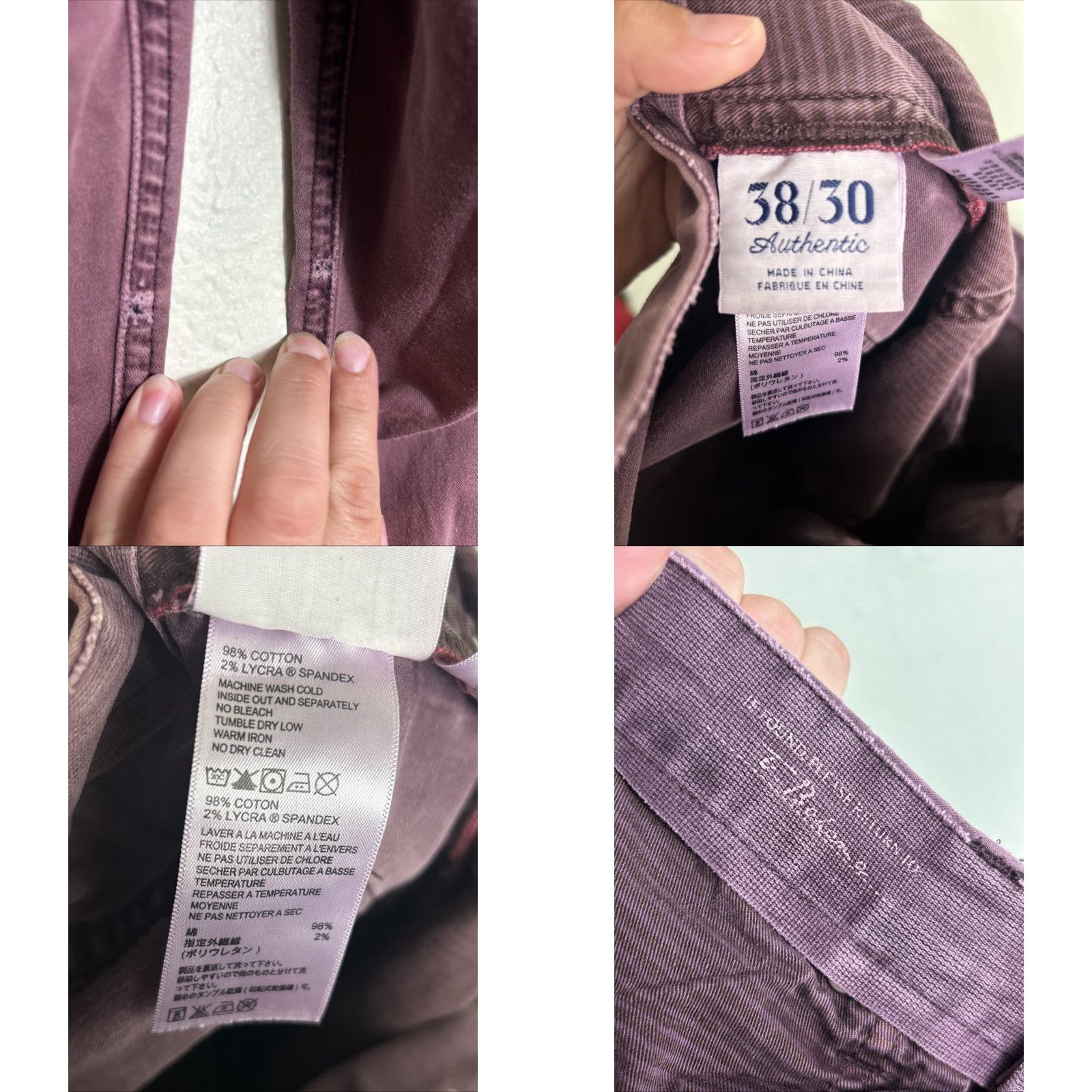 Tommy Bahama Tommy Bahama Pants Mens 38x30 Cotton Blend Chino 5 Pocket Red Burgundy Purple Size US 38 / EU 54 - 9 Thumbnail