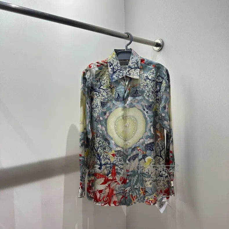 Hermes Hermes Floral Oil Painting Silk Long Sleeve Shirt Size M / US 6-8 / IT 42-44 - 1 Thumbnail