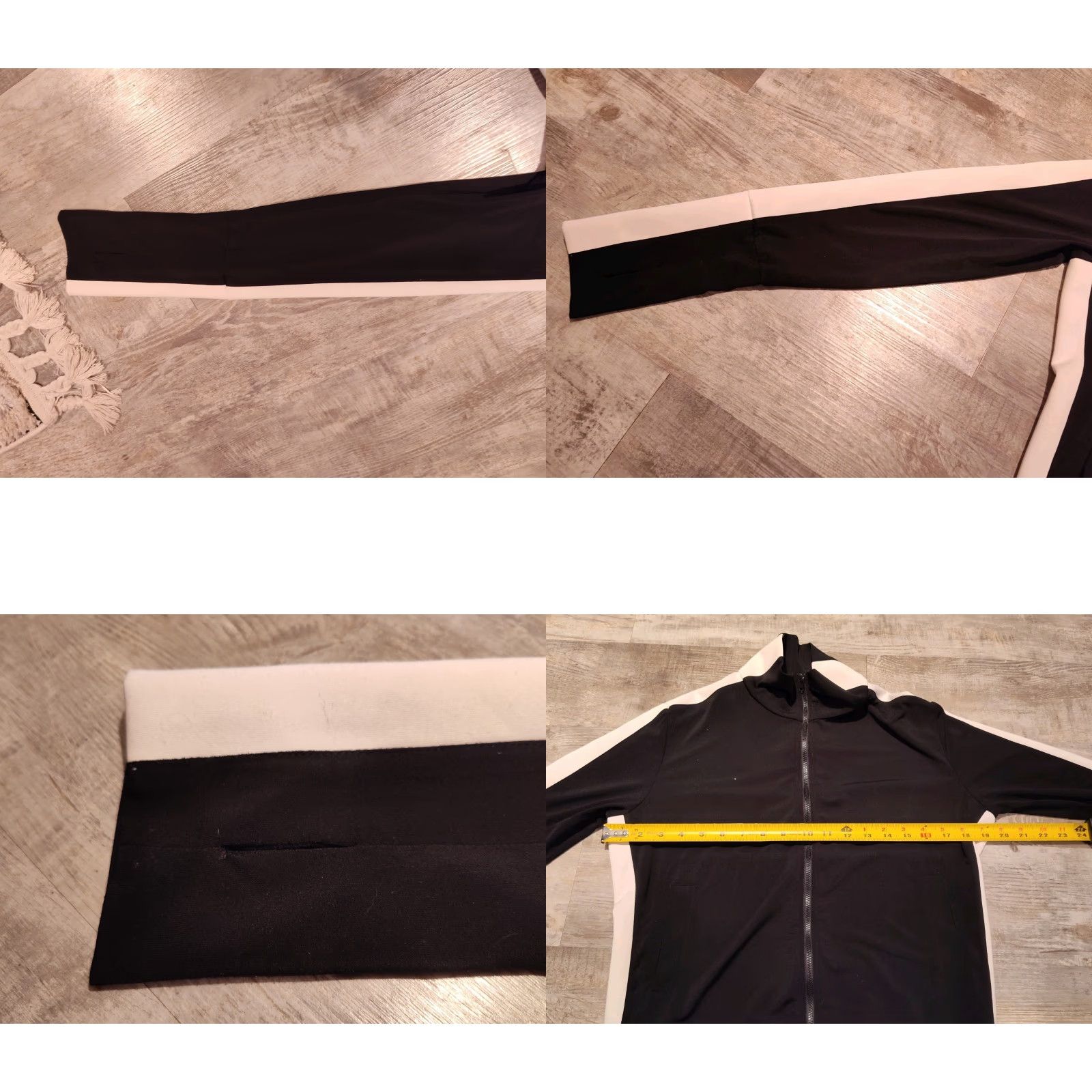 Vintage Buru Women's Black & White Track Jacket Full Zip Size XS Women's Thumb Holes Size XS / US 0-2 / IT 36-38 - 8 Thumbnail