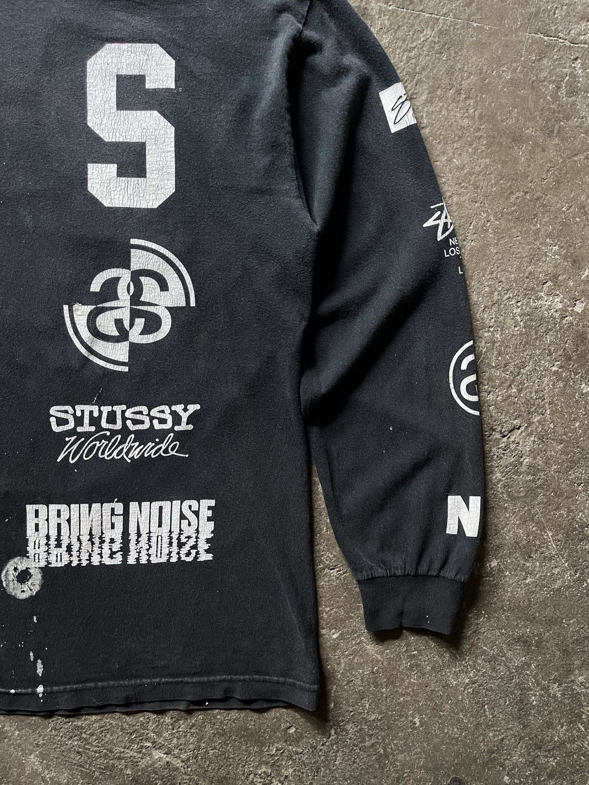 Stussy Stussy painted Worldwide tribe long sleeve tee Size US L / EU 52-54 / 3 - 5 Thumbnail