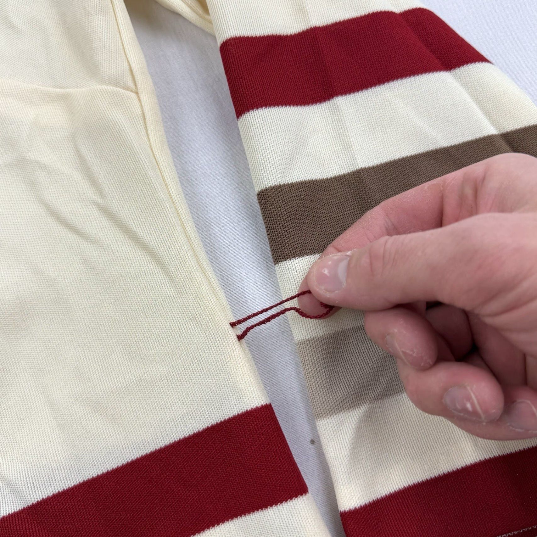 Vintage VINTAGE Blouse Womens Large Cream Red Button-Up Collared USA 70s 60s Long Sleeve Ivory Womens Large Size L / US 10 / IT 46 - 3 Thumbnail