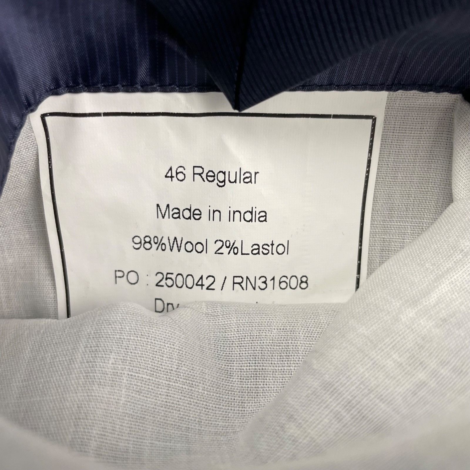Jos. A. Bank Jos A Bank Men's Wool Blend 2-Button Tailored Fit Blazer Nav Size 46R - 7 Thumbnail