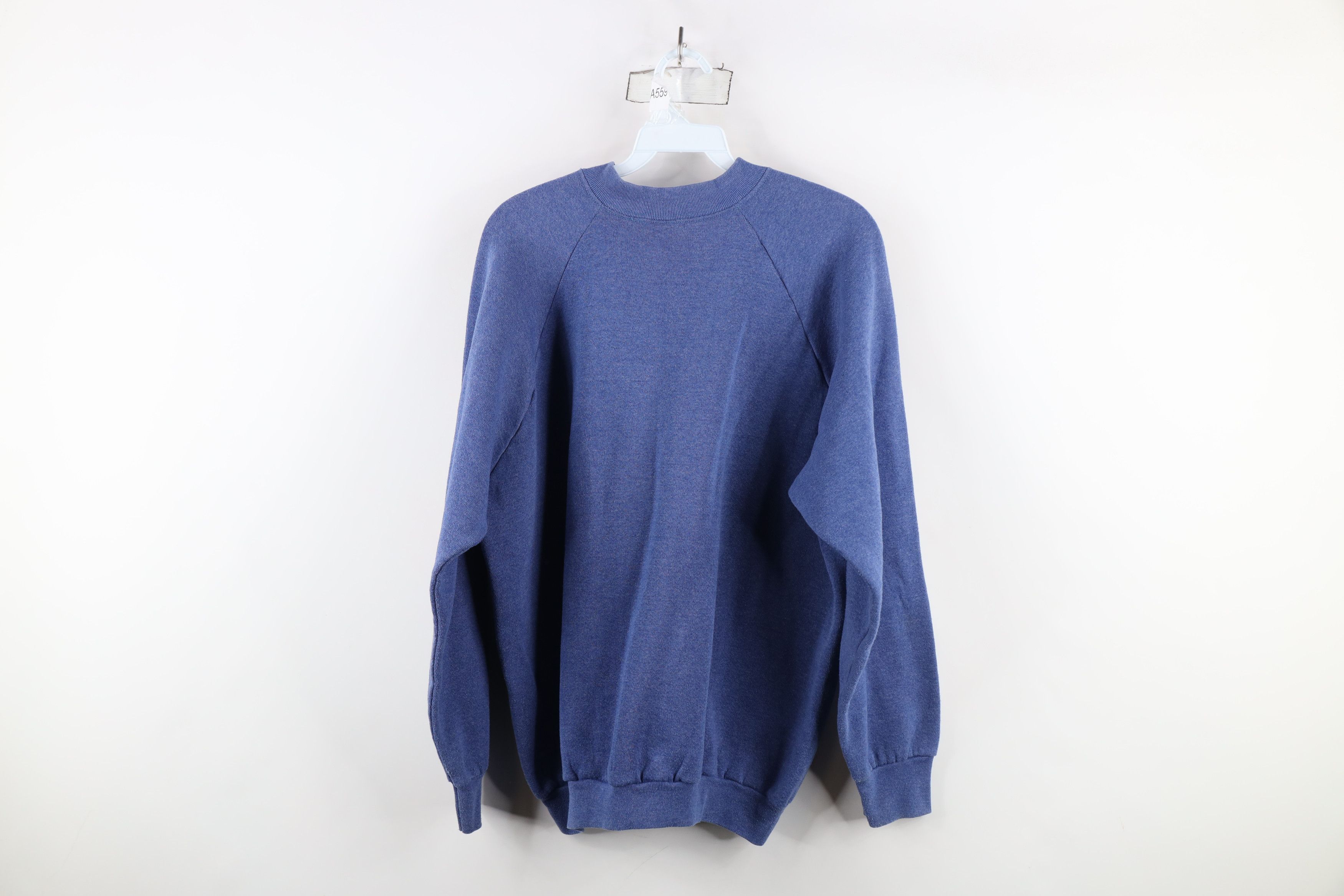 Vintage Vintage 90s Streetwear Crewneck Sweatshirt Heather Blue USA Size US L / EU 52-54 / 3 - 9 Thumbnail