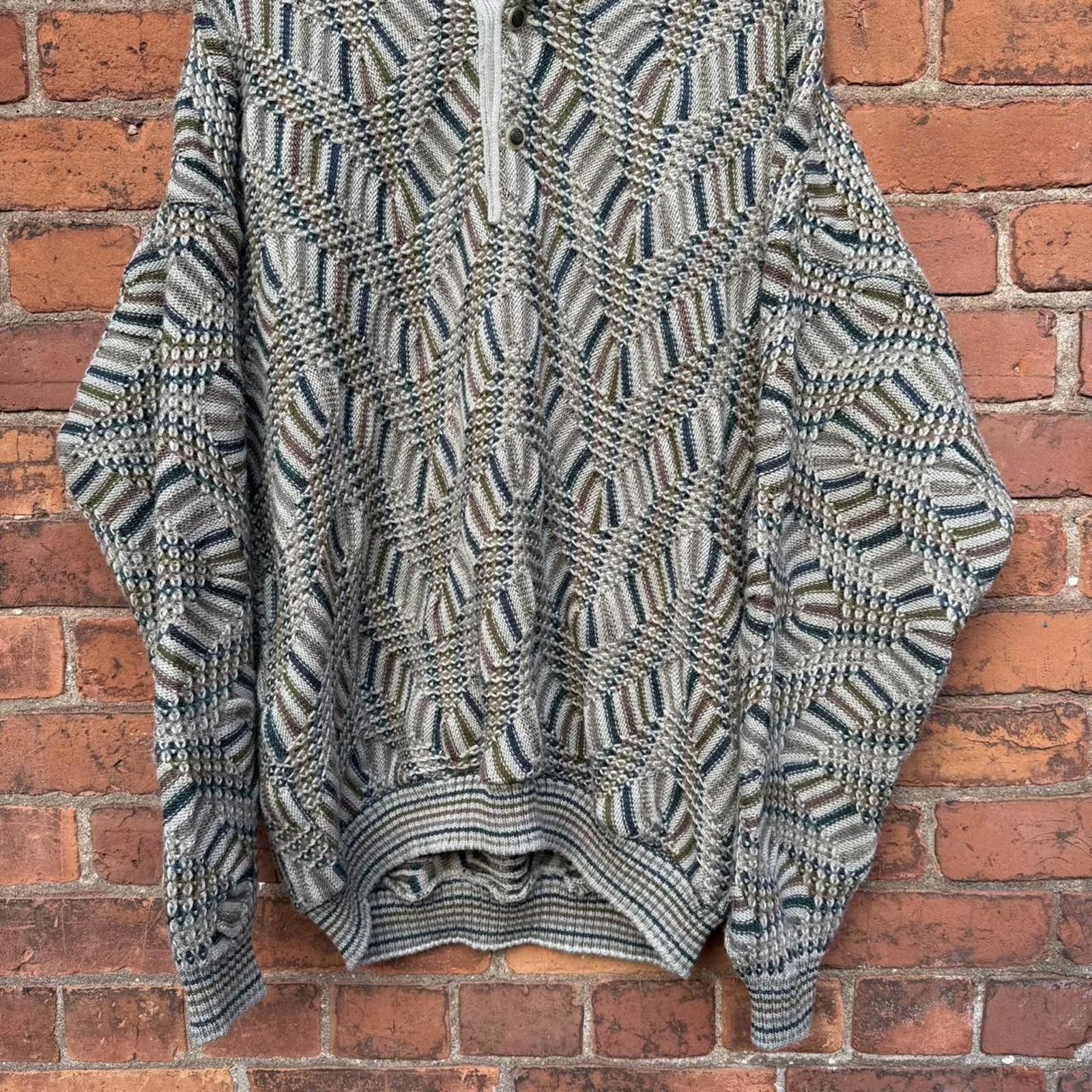Other vintage tosani 3d knit coogi style 1/4 button knit sweater Size US XL / EU 56 / 4 - 3 Thumbnail