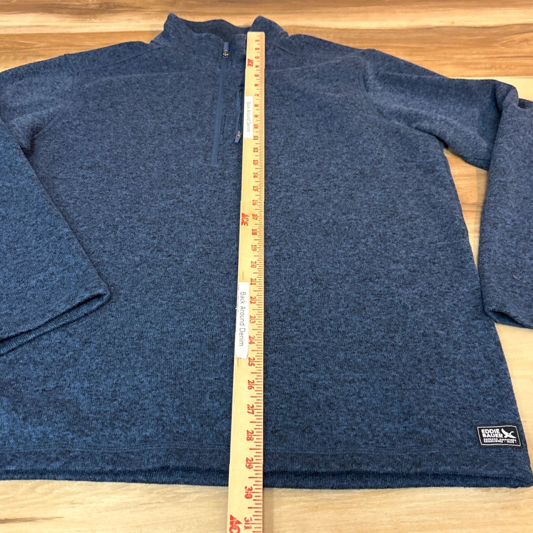 Eddie Bauer Eddie Bauer Mens XL Blue Heathered Quarter Zip Fleece Pullover Sweater Jacket Size US XL / EU 56 / 4 - 4 Thumbnail