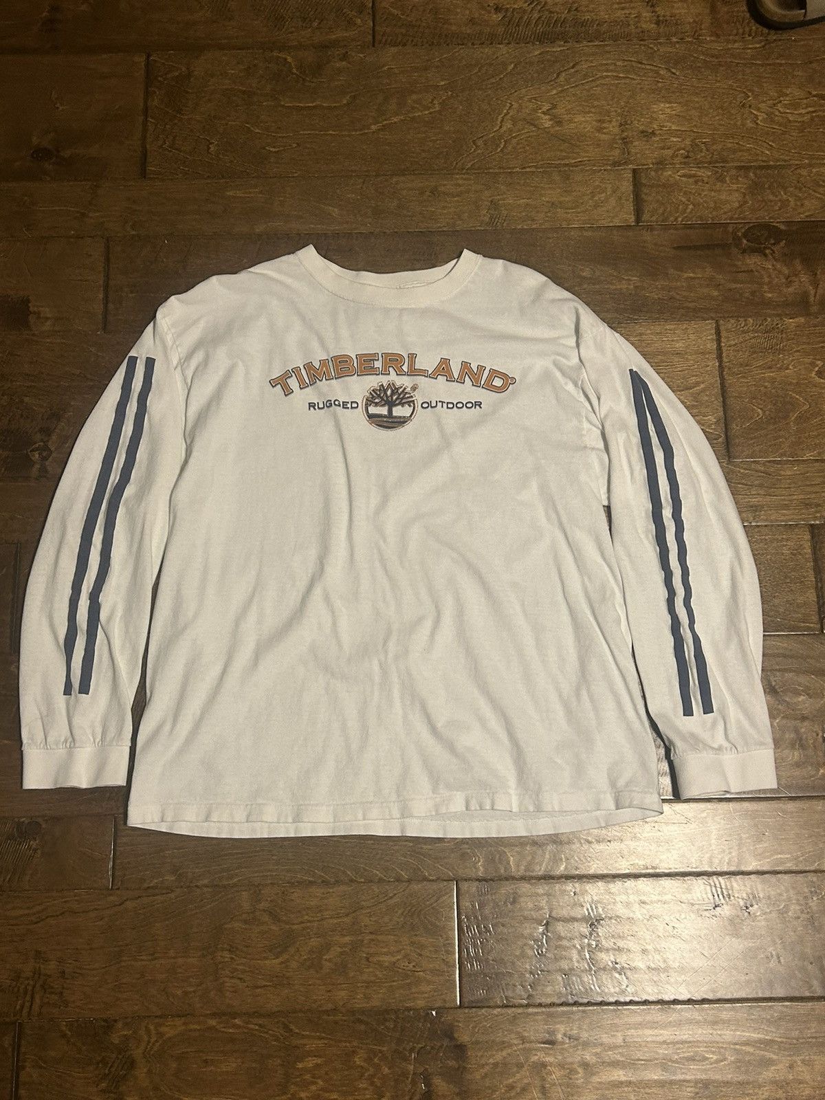 Other × Timberland × Vintage Vintage Timberland White And Navy Long Sleeve Size US L / EU 52-54 / 3 - 1 Thumbnail
