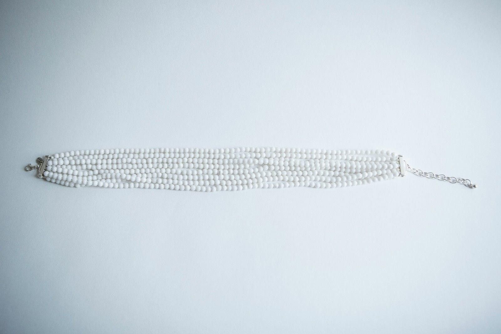 Designer White Jade Beaded Multi Strand Torsade Necklace Size ONE SIZE - 3 Thumbnail