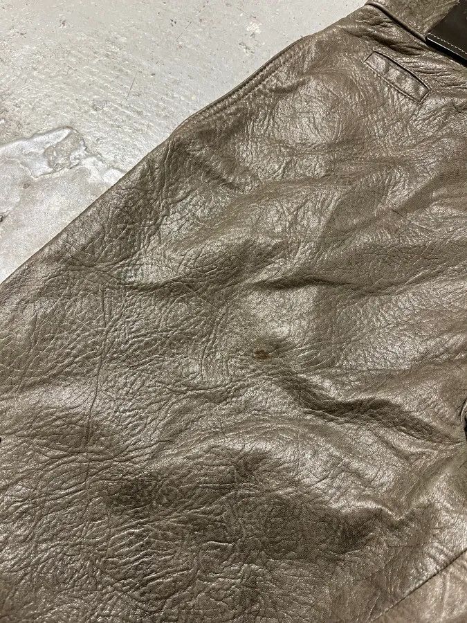 Armani × Vintage AW1986 Giorgio Armani Brown Relaxed Leather Italian Pants Size US 30 / EU 46 - 15 Thumbnail