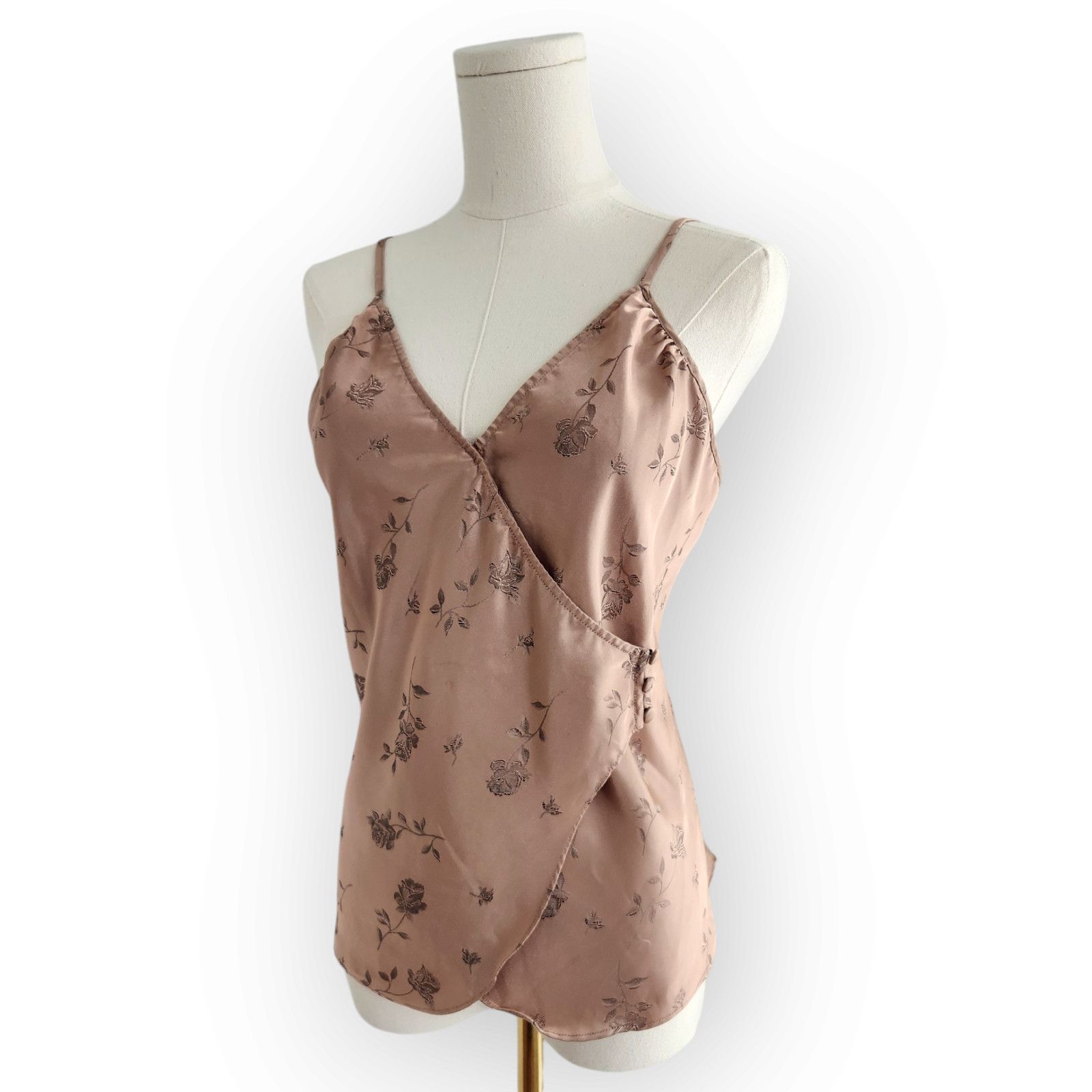 Vintage Vintage Secret Treasures Light Brown Jacquard Wrap Tank Top Size M / US 6-8 / IT 42-44 - 1 Thumbnail