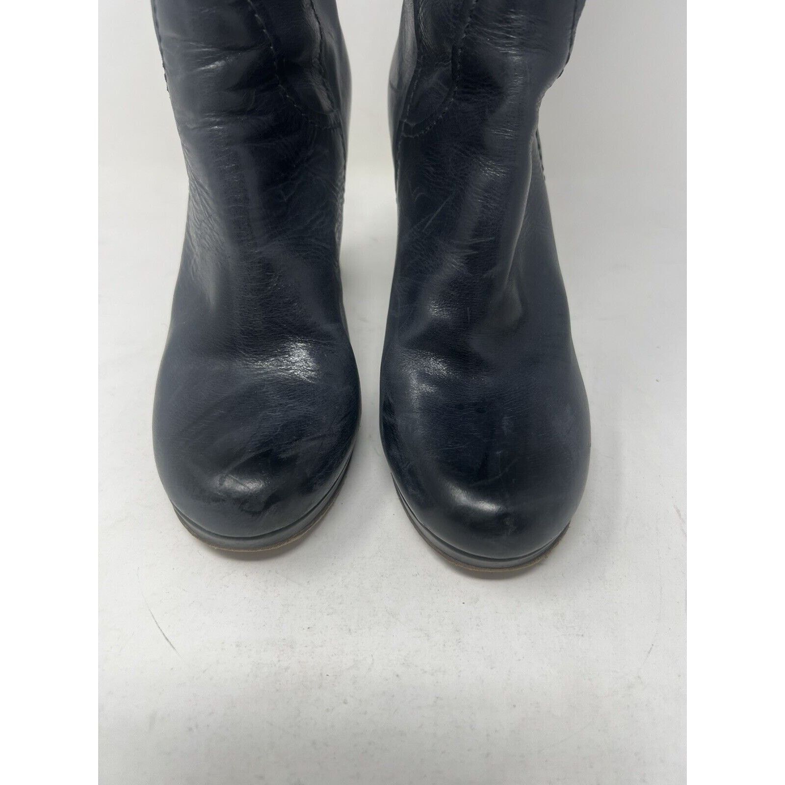 Chloe CHLOE Black Leather Wooden Heel Tall Boots, Size 39 Italy Size US 8.5 / IT 38.5 - 8 Thumbnail