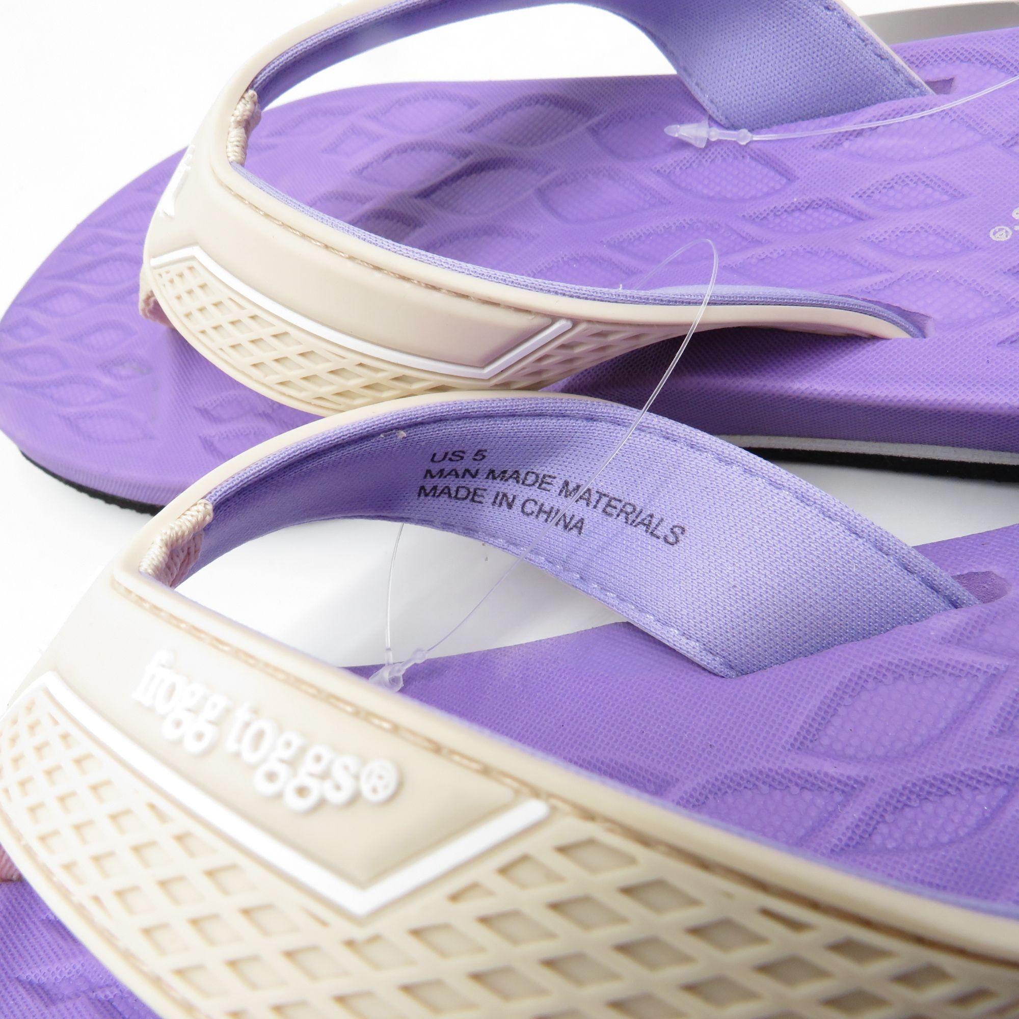 Other Frogg Toggs Womens Purple Beige Flip-Flops Size 5 With Textu Size US 5 / IT 35 - 5 Thumbnail