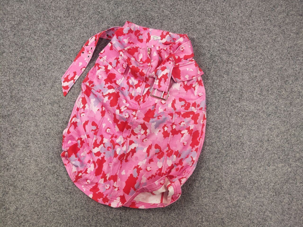 Vintage Manoush Design Bright pink camo belt mid-length Pocket skirt Size 28" / US 6 / IT 42 - 3 Thumbnail