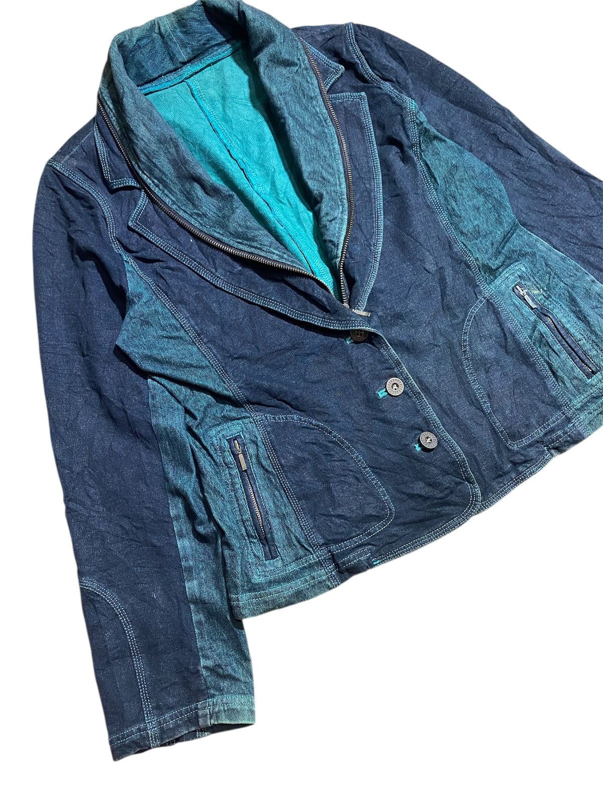 Kansai Yamamoto Vtg KANSAI BIS By Kansai Yamamoto Blazer Denim Size M / US 6-8 / IT 42-44 - 5 Thumbnail