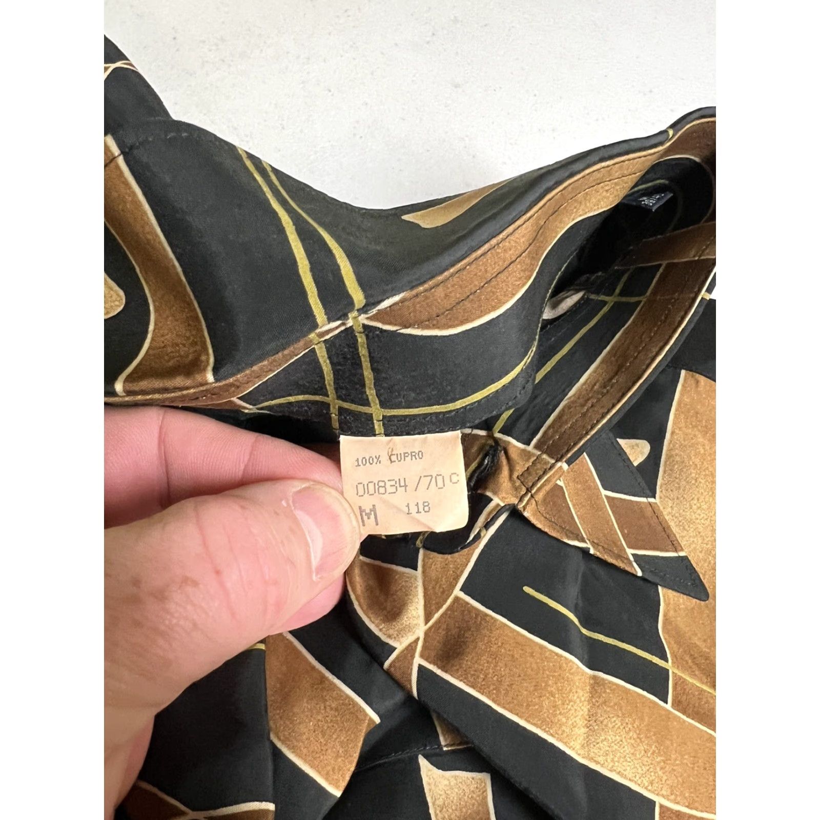 Vintage VINTAGE Casa Moda Mens Shirt M Brown Black Striped Button-Up Rayon Cotton Size US M / EU 48-50 / 2 - 5 Thumbnail
