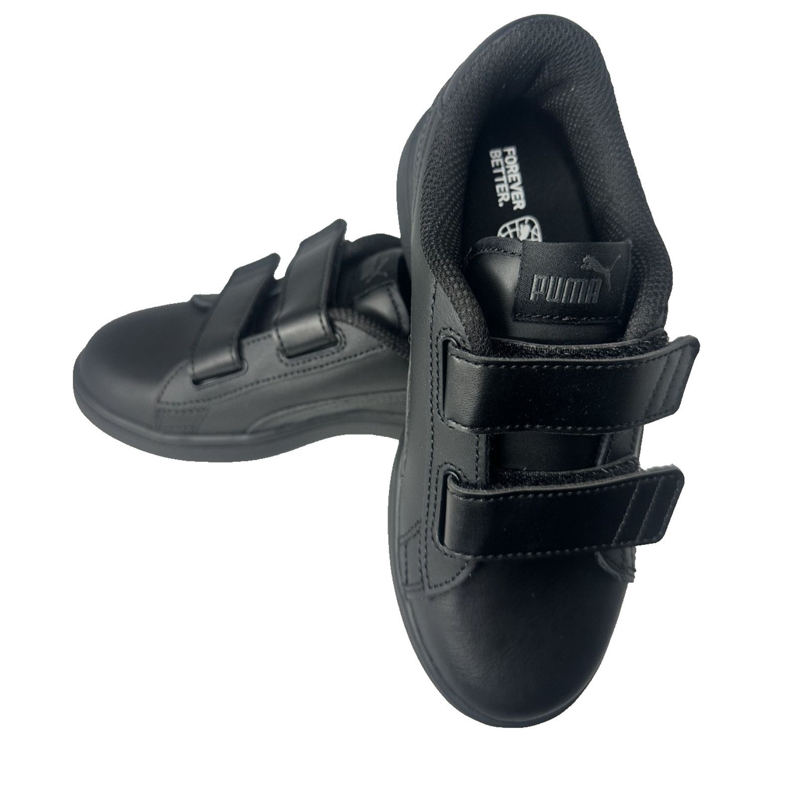 Puma PUMA Toddler kids Smash V2 L V PS Black Leather Sneakers Size US 4 / IT 34 - 3 Thumbnail