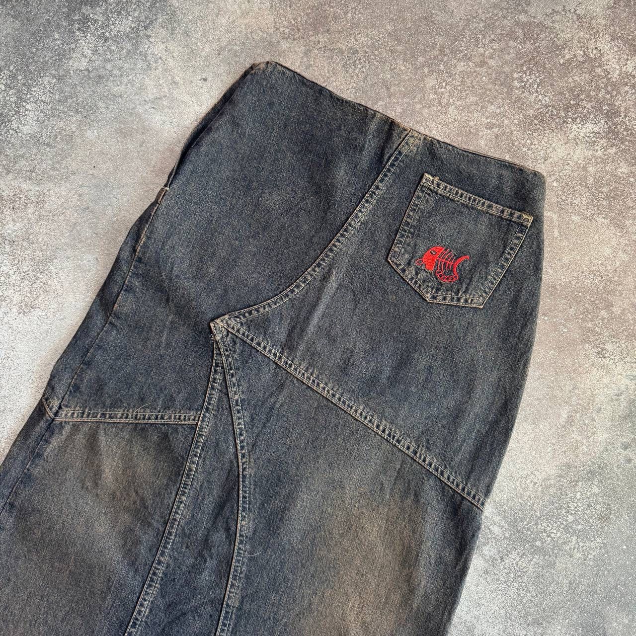 20471120 × If Six Was Nine Amazing Y2K Washed Denim Midi Skirt Size 27" / US 4 / IT 40 - 11 Thumbnail