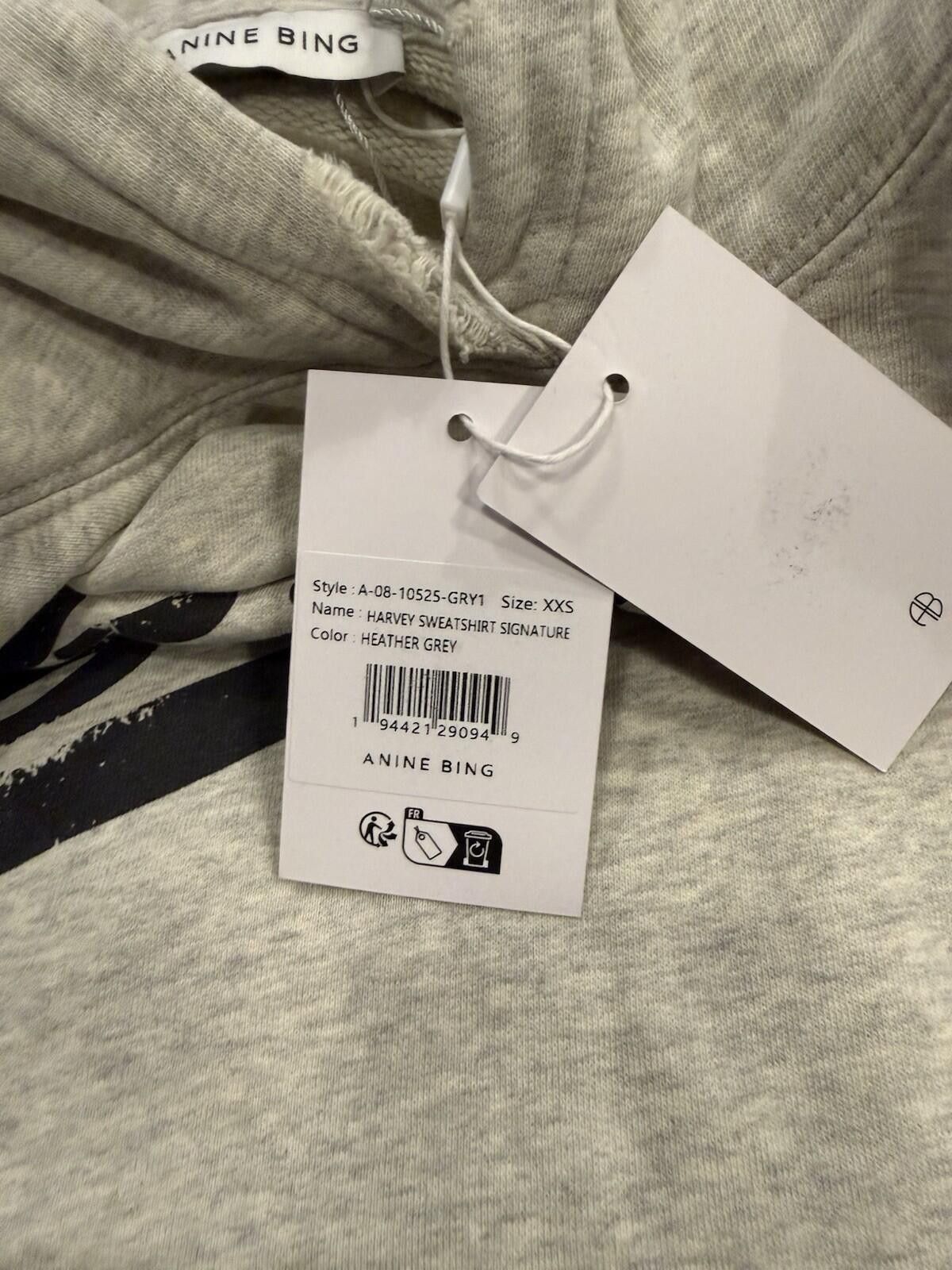 Other Collectible Anine Bing Harvey Signature Hoodie Grey XXS NWT Size XS / US 0-2 / IT 36-38 - 6 Thumbnail