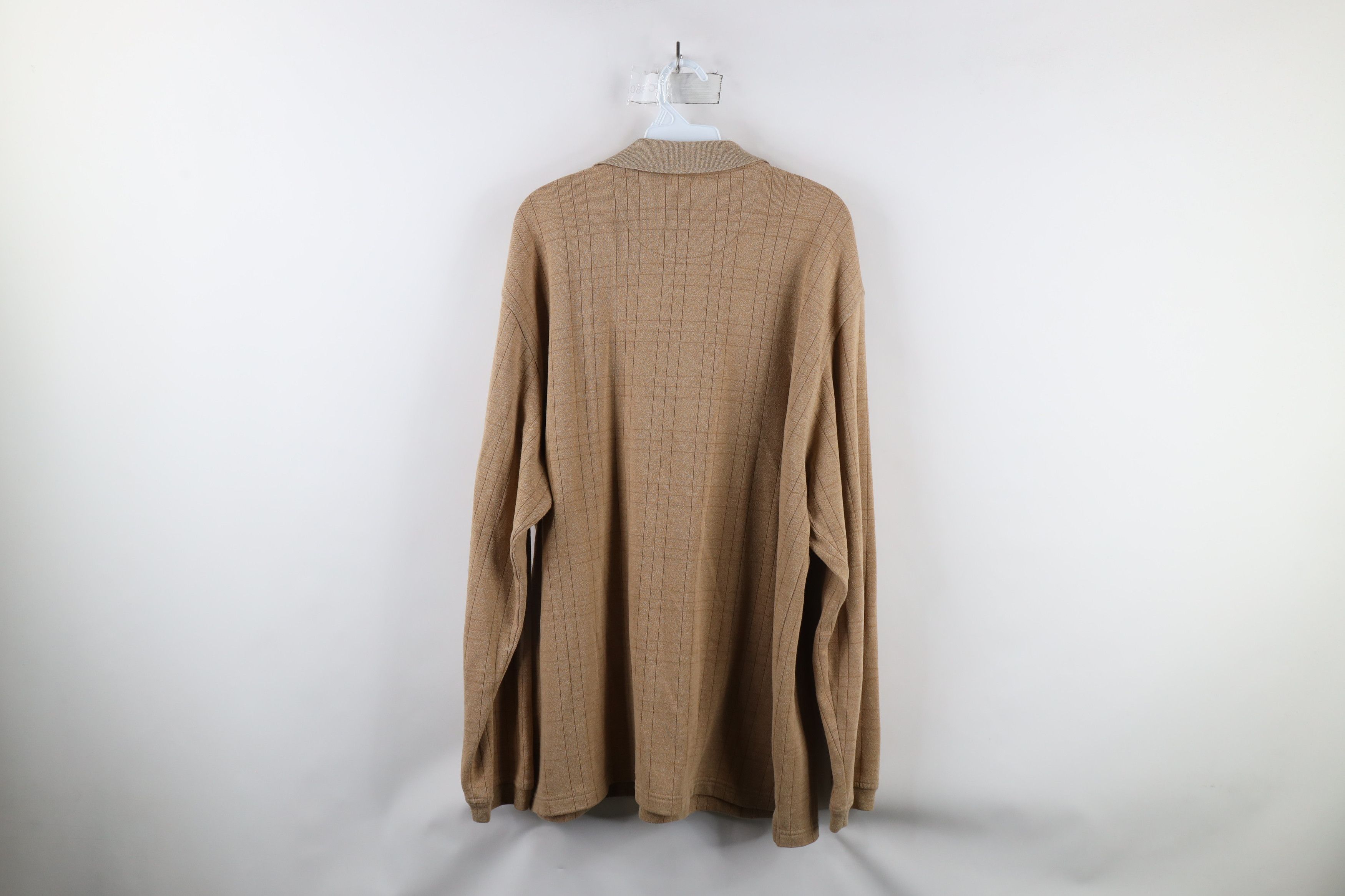 Vintage Vintage 90s Streetwear Collared Long Sleeve Rugby Polo Beige Size US XL / EU 56 / 4 - 5 Thumbnail