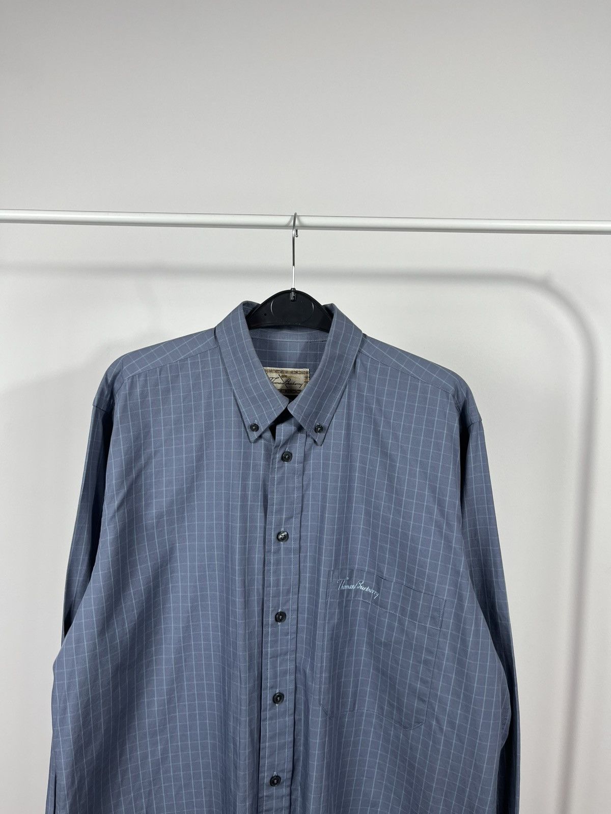 Other Thomas Burberry Blue Check Button-Up Shirt Size M Size US M / EU 48-50 / 2 - 2 Thumbnail