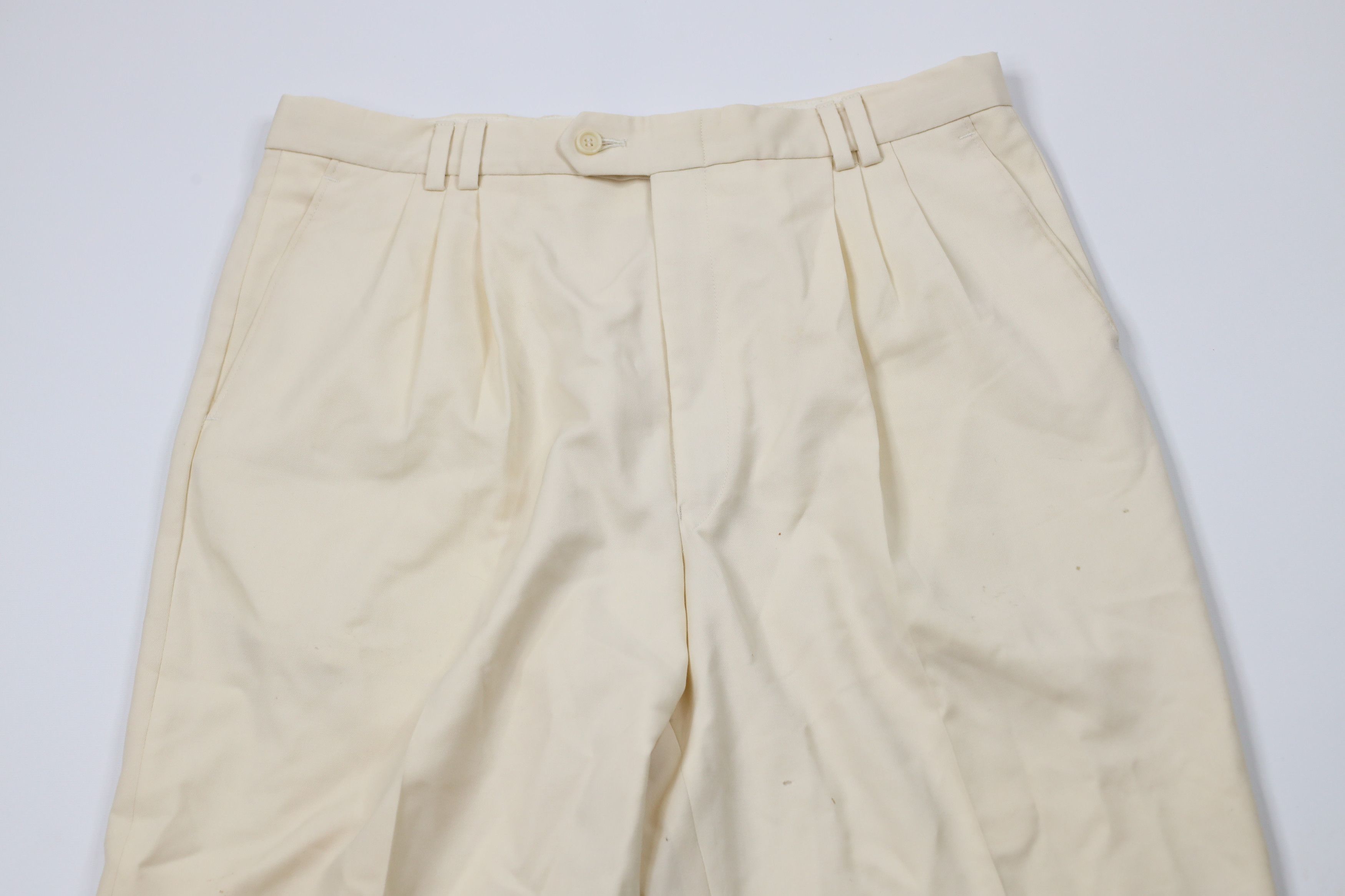 Vintage Vintage 90s Streetwear Cuffed Wide Leg Chino Pants Wool Size US 34 / EU 50 - 2 Thumbnail