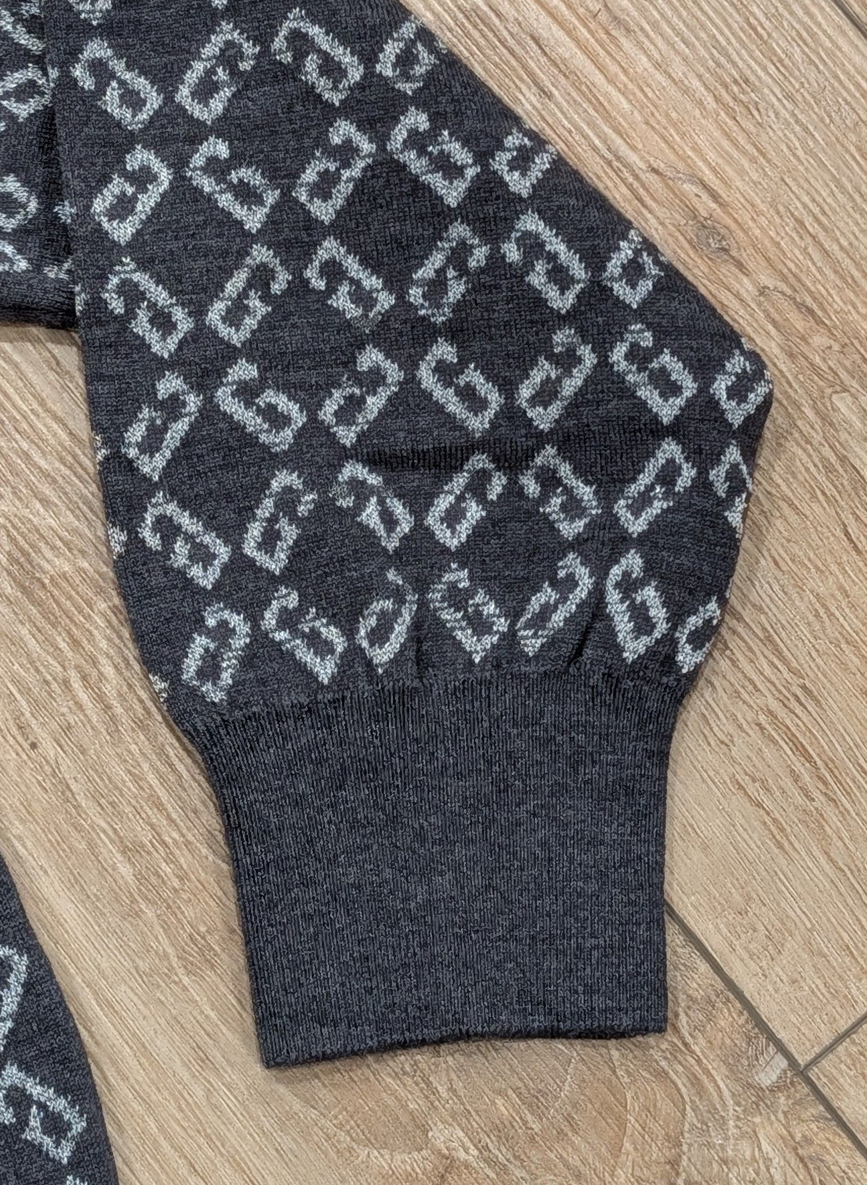 Givenchy GIVENCHY G Patterned Wool Blend Sweater Medium Gray 2XL Size US XXL / EU 58 / 5 - 5 Thumbnail