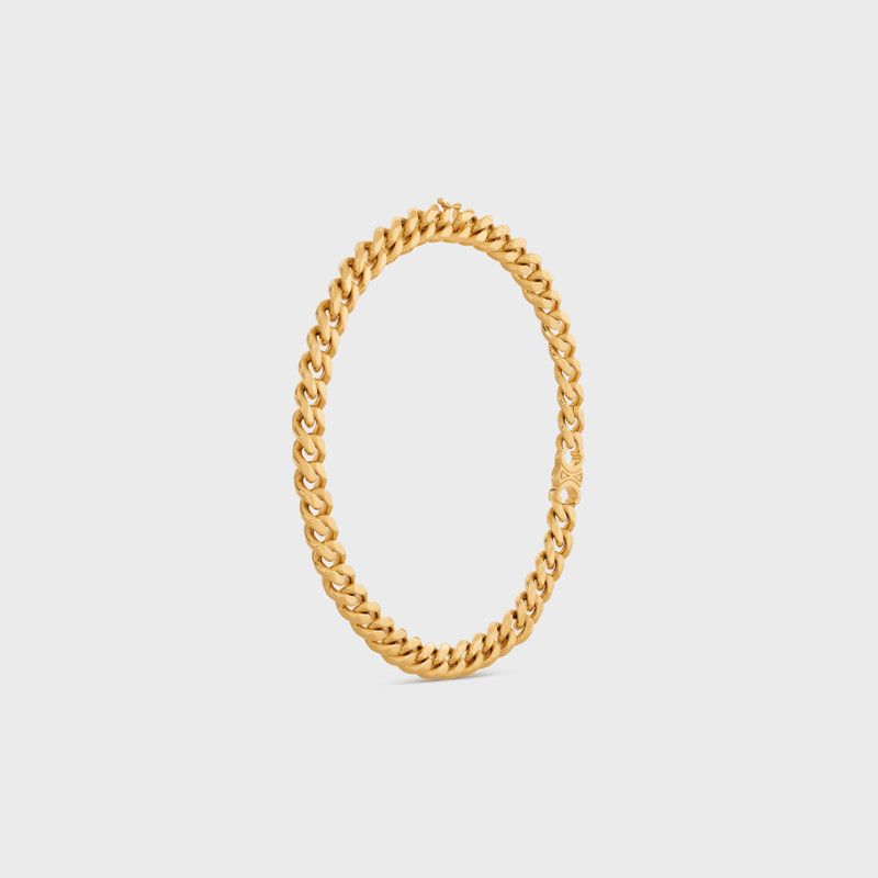 Celine o1loc1c0226 Size :OS/Triomphe Gourmette Necklace in Golden Size ONE SIZE - 2 Thumbnail
