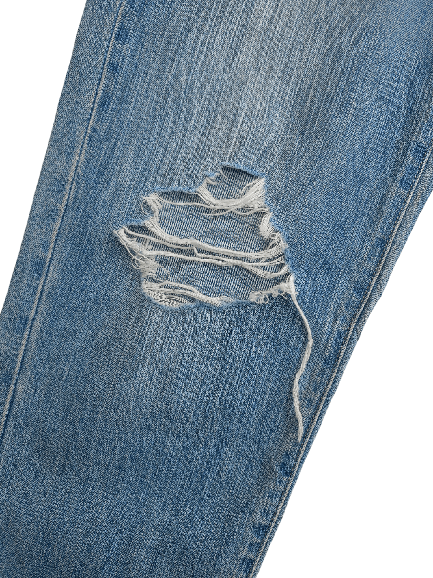Kaihara Denim × Uniqlo × Vintage UNIQLO Cropped Distressed Relaxed Tapered Streetwear Denim Size 22" - 7 Thumbnail