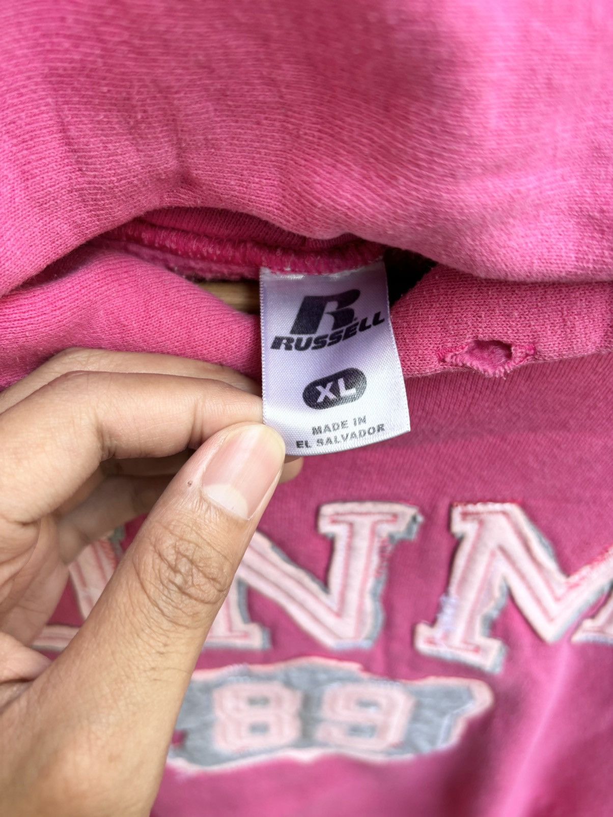 Vintage Pink Russell UMN Hoodie Size US XL / EU 56 / 4 - 3 Thumbnail