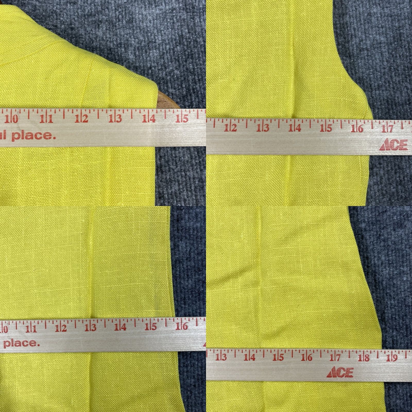Vintage VINTAGE Peck & Peck Linen Jumpsuit Shirt Dress Mod GoGo 60s Yellow 1960s 13 Adult? Size 34" / US 12 / IT 48 - 9 Thumbnail