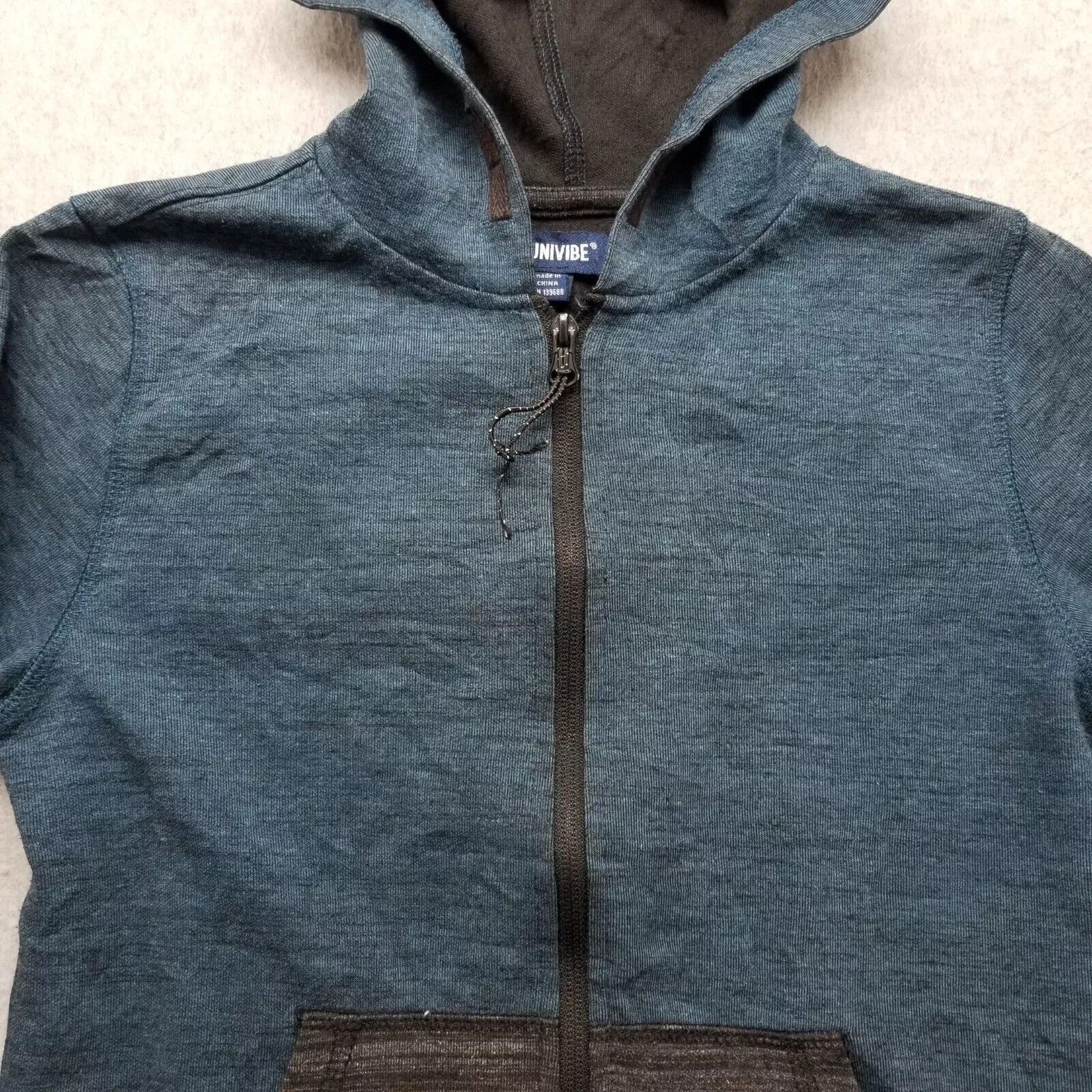 Univibe Univibe Hoodie Mens Small Blue Long Sleeve Full Zip Pockets Size US S / EU 44-46 / 1 - 5 Thumbnail