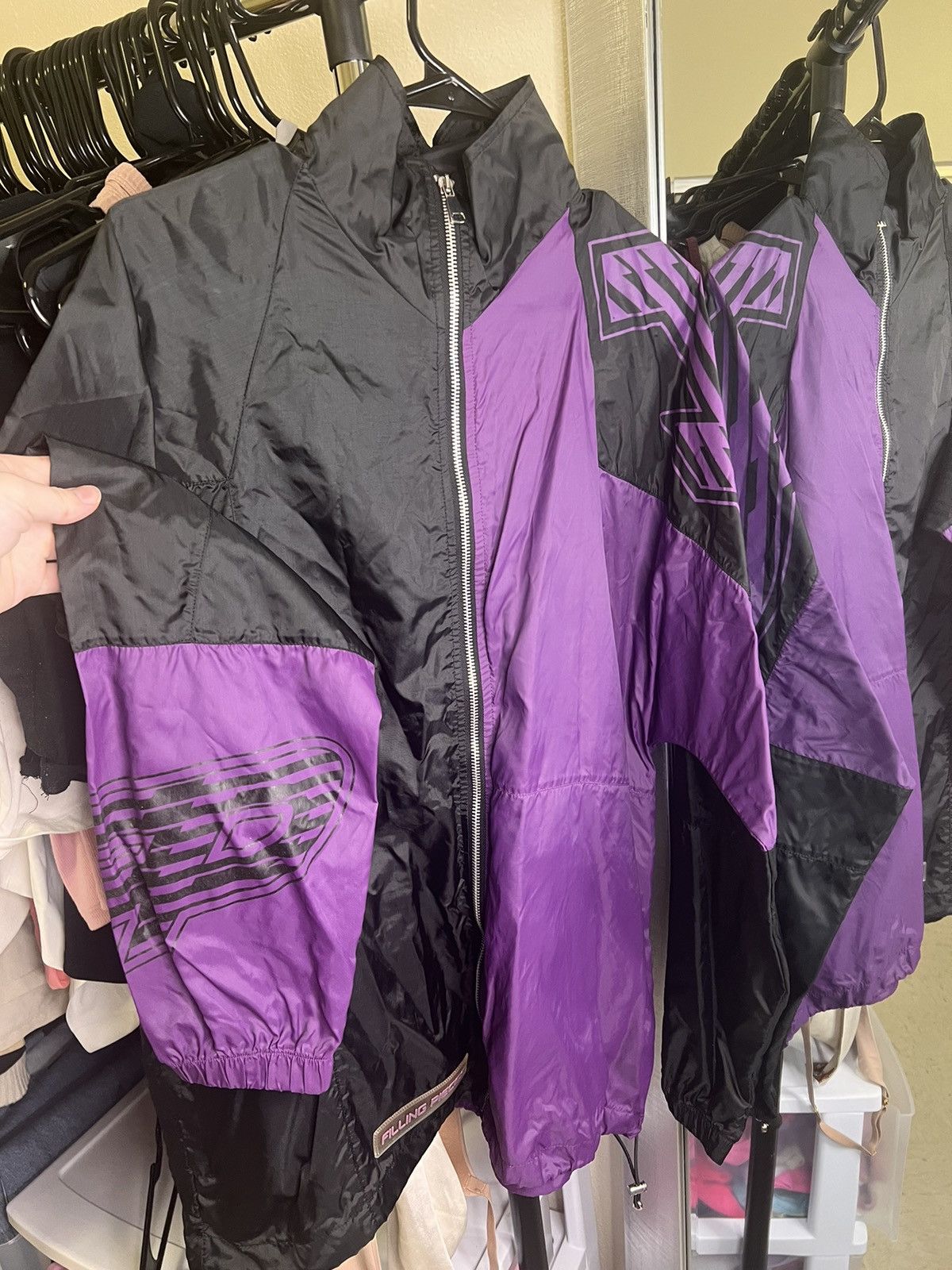 image of Purple And Black Filling Pieces Jacket, Men's (Size Medium)