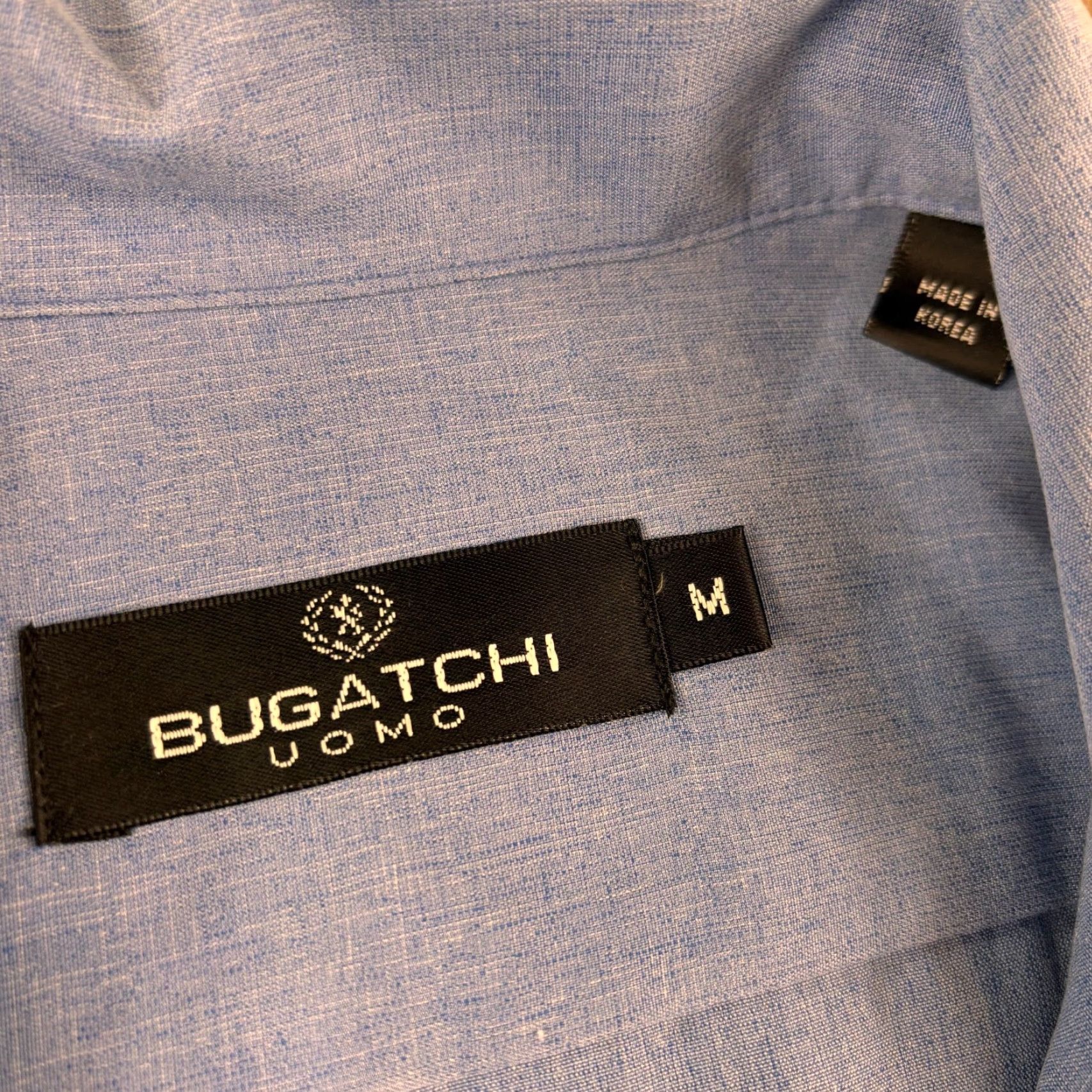 BUGATCHI Bugatchi Shirt Mens M Dusty Blue Camp Loop Collar Button-Up Short Sleeve Beach Size US M / EU 48-50 / 2 - 4 Thumbnail