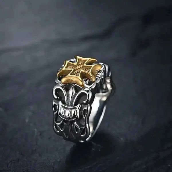 VIBE Classic Gold-Plated Color Cross Ring Size ONE SIZE - 4 Thumbnail