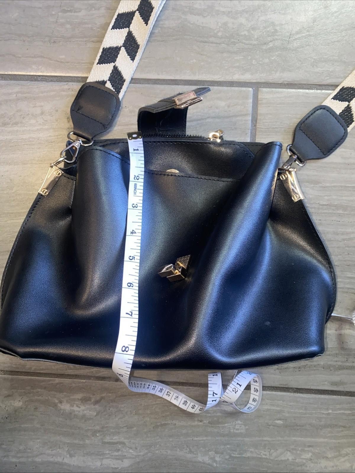 The Unbranded Brand Black Faux Leather Shoulder Bag Size ONE SIZE - 3 Thumbnail