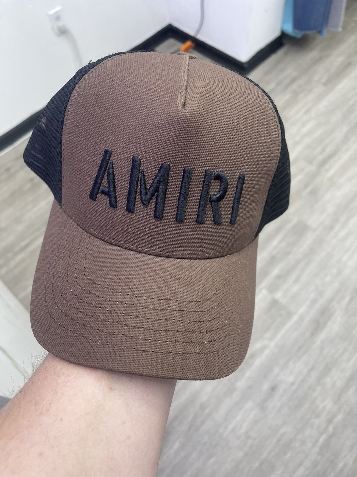 Amiri Amiri Stencil logo jean hat brown/ black Size 32 - 1 Thumbnail