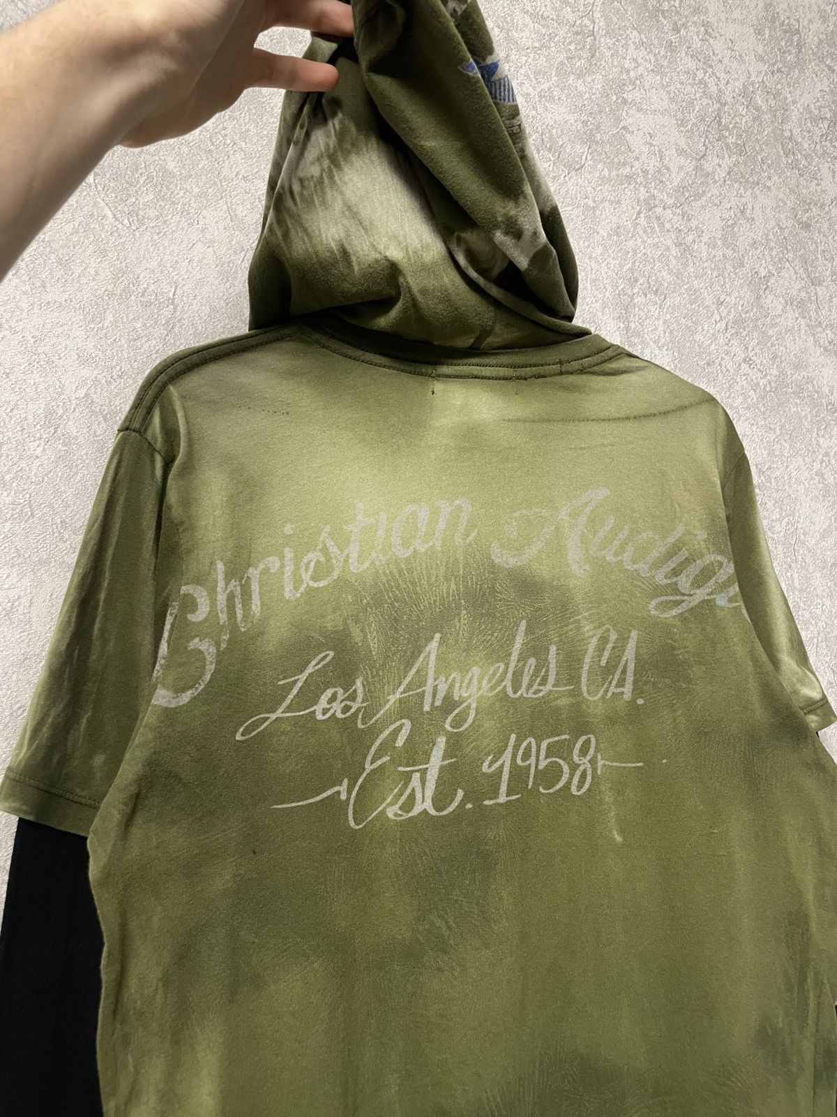 Christian Audigier Christian Audigier Layered Hooded Double Sleeve Graphic Tee Size US M / EU 48-50 / 2 - 15 Thumbnail