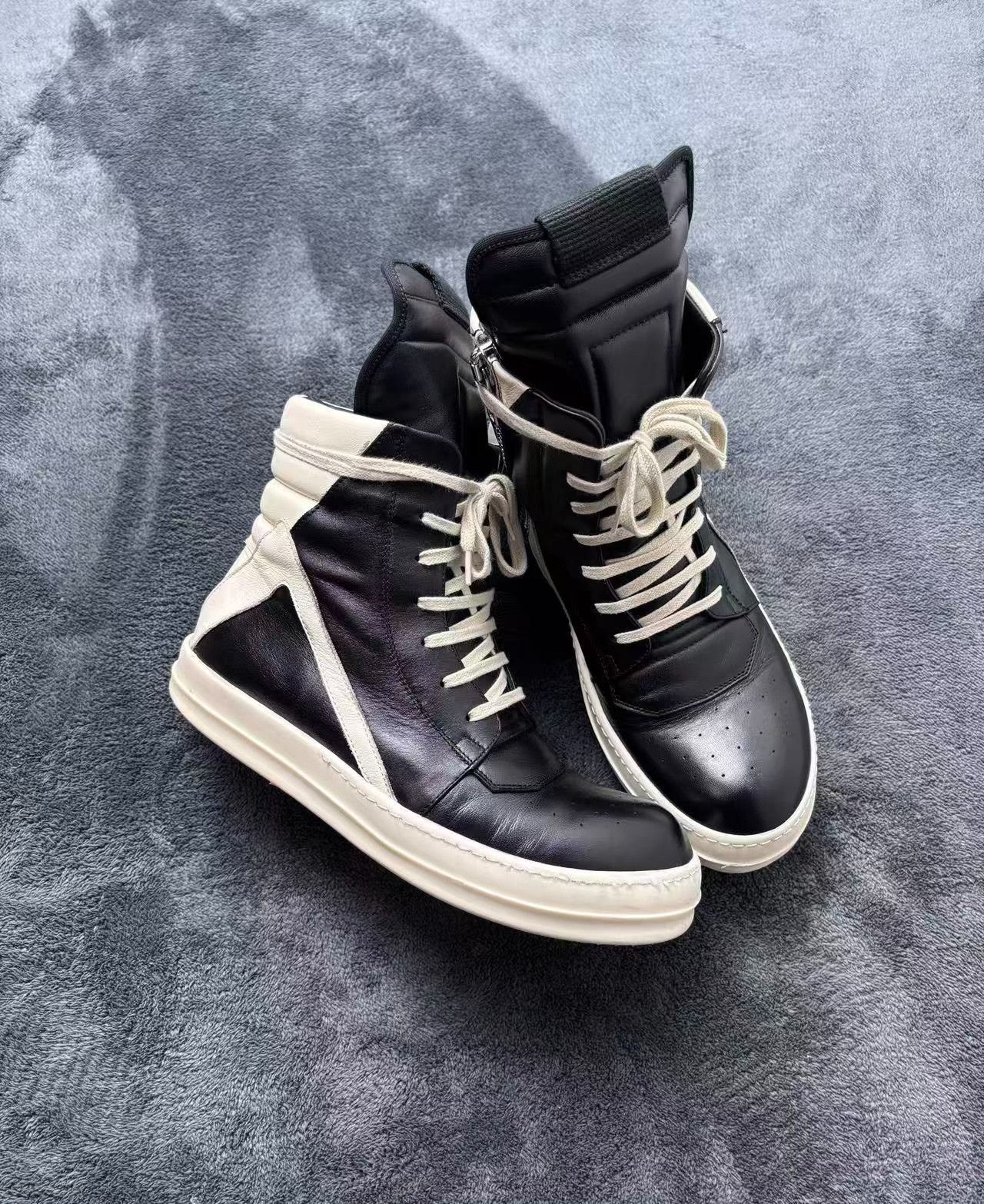 Rick Owens Rick Owens Leather Black Hitop Sneakers 41 Men Size US 8.5 / EU 41-42 - 1 Thumbnail