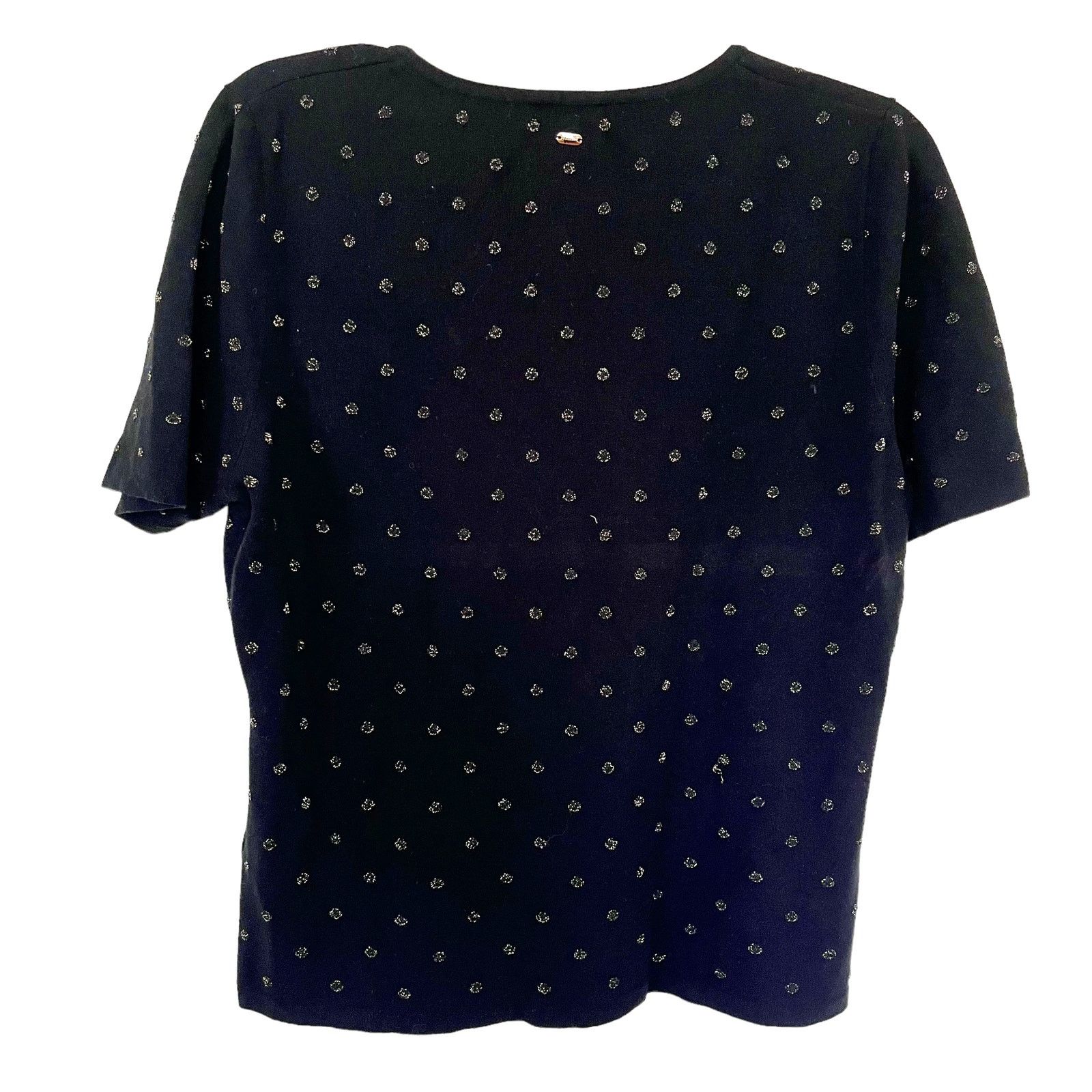 Escada Escada black gold dot knit short sleeve sweater size Large Size L / US 10 / IT 46 - 3 Thumbnail