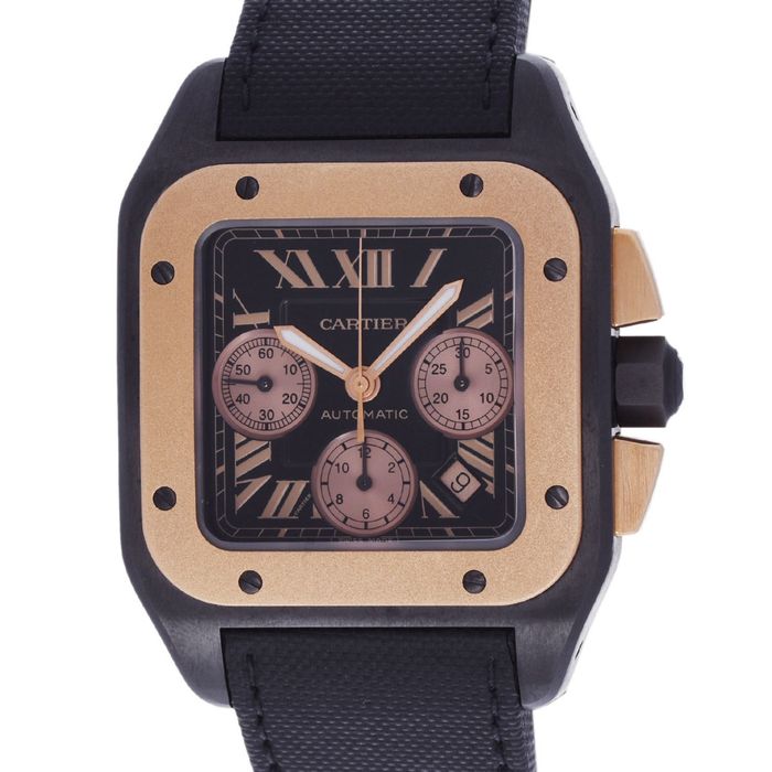 Cartier CARTIER Santos 100 Chrono LM W202004 Men's Titanium/PG Watch ...