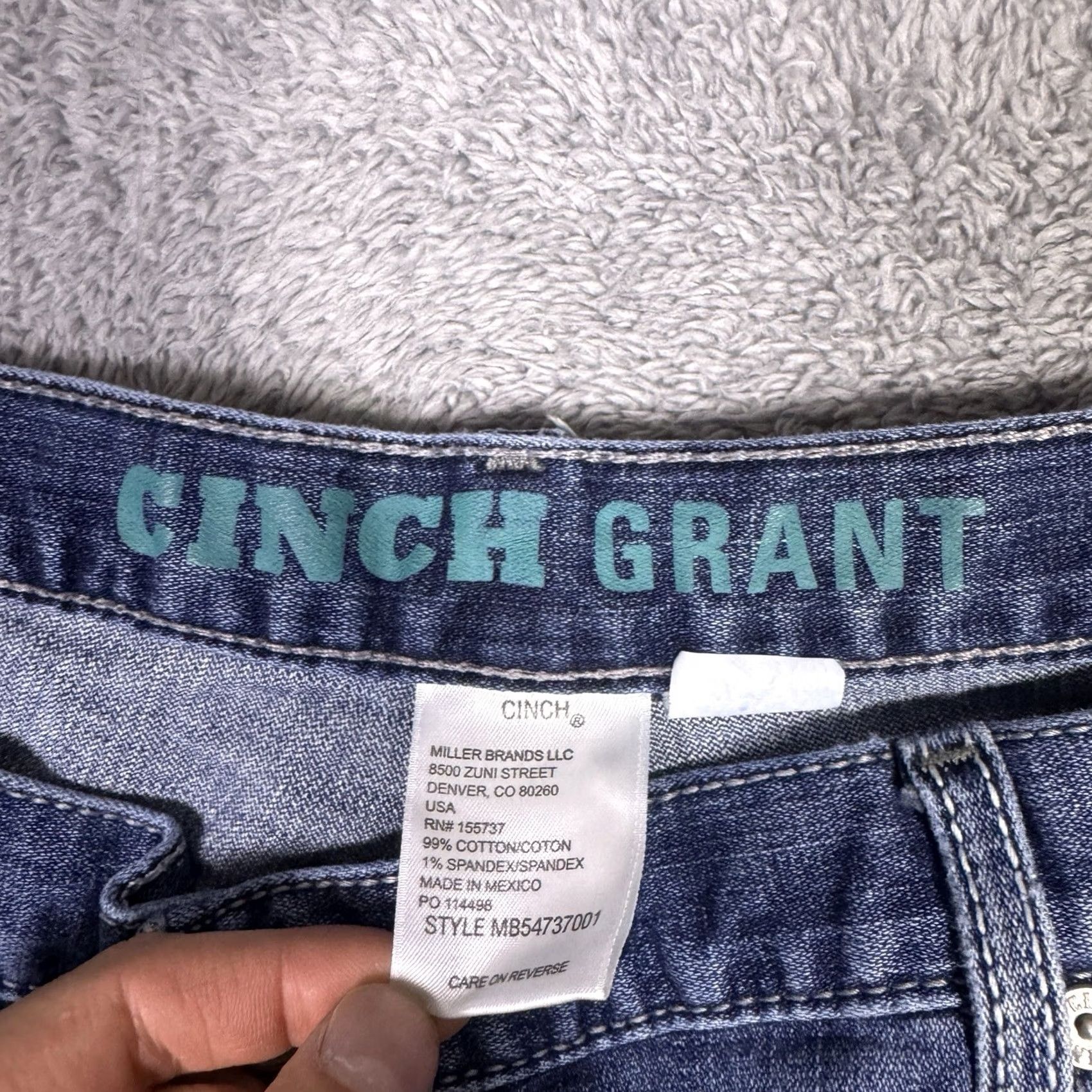 Denime Cinch Grant Mens Jeans 42x34 Relaxed Bootcut Blue Denim Western Jeans Size US 42 / EU 58 - 5 Thumbnail
