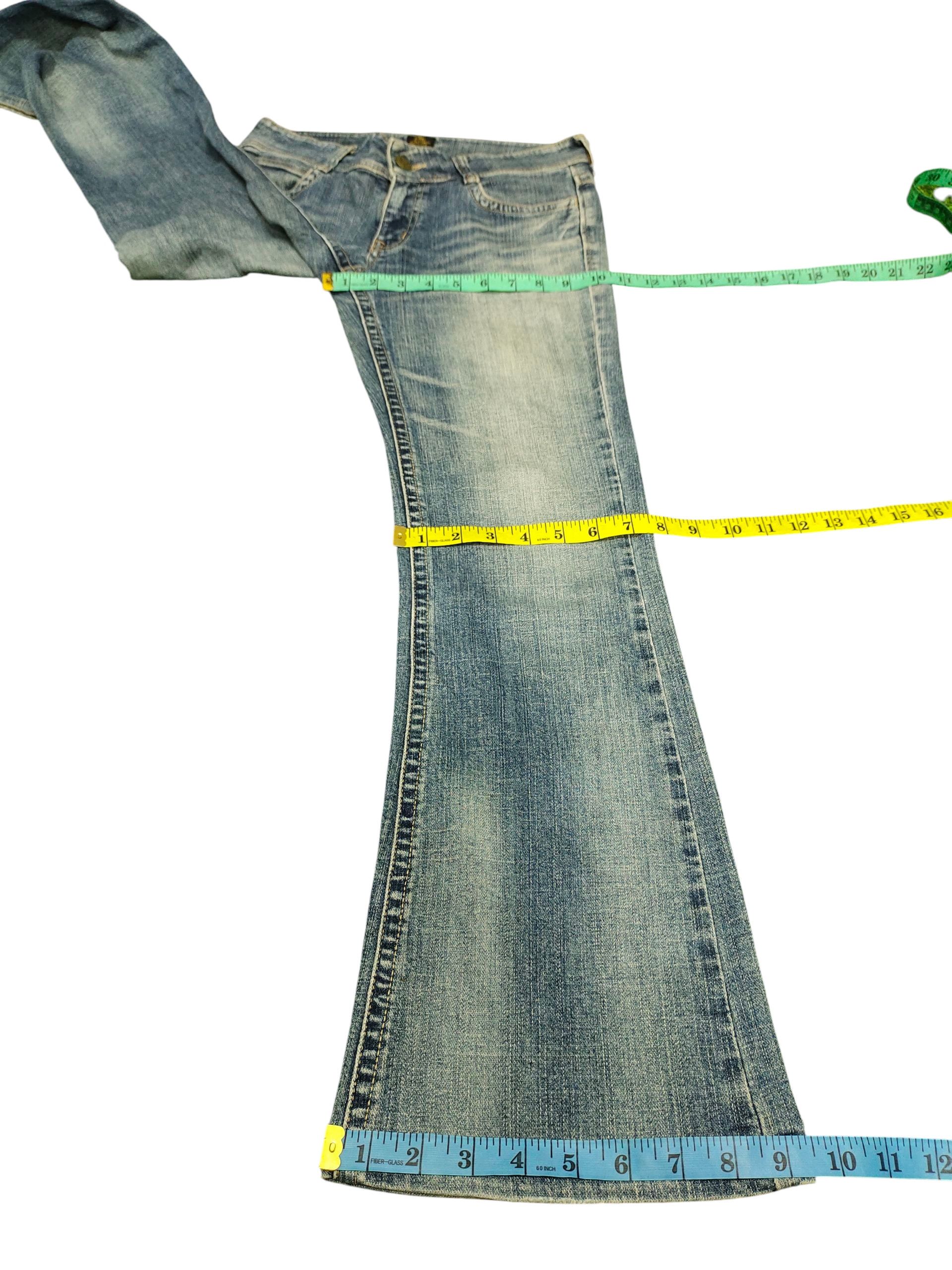 If Six Was Nine Flare Jeans C-Seventeen Clawmark Denim Bootcut Low Rise Size US 28 / EU 44 - 14 Thumbnail